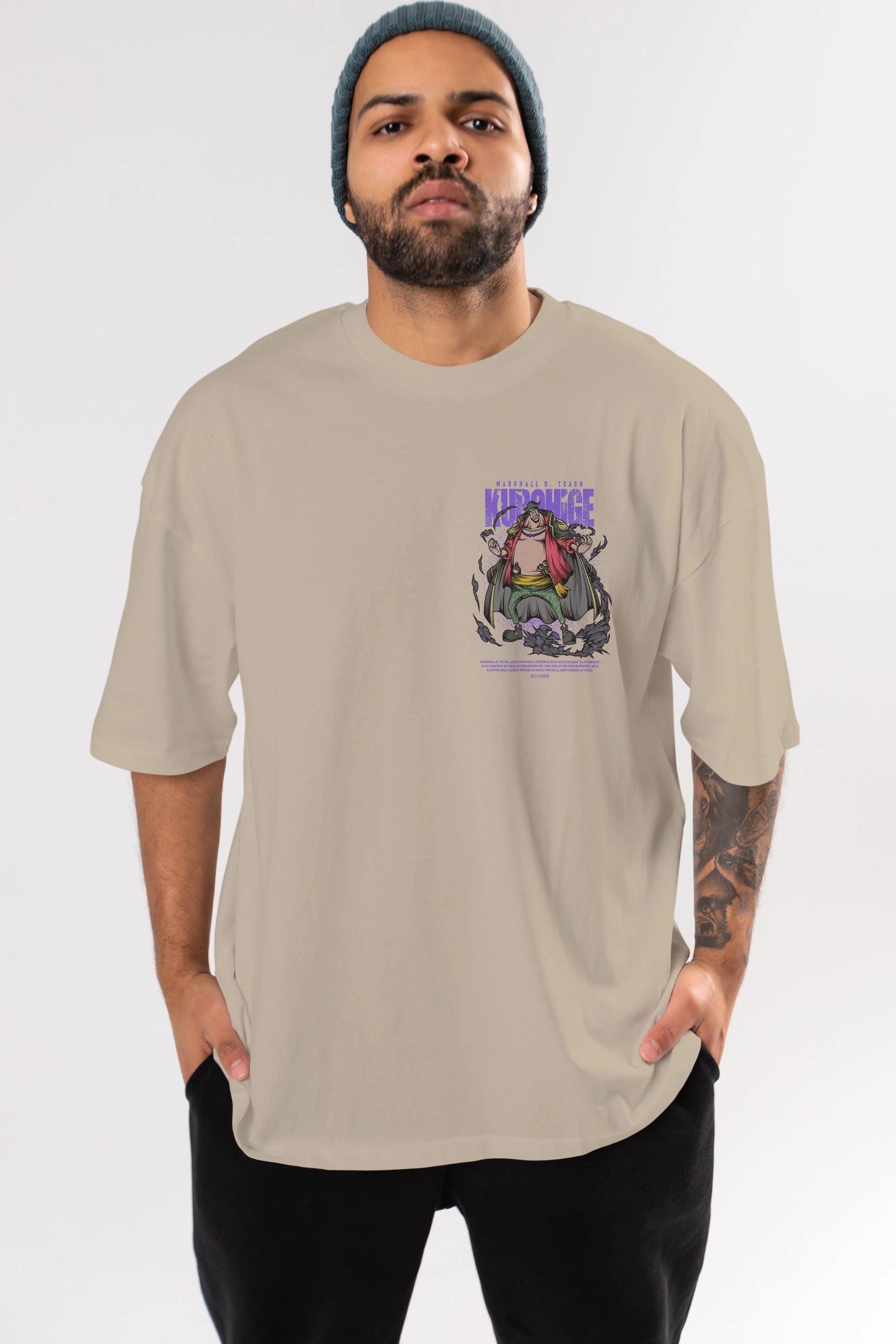 Marshall D. Teach Ön Sol Baskılı Oversize t-shirt Erkek Kadın Unisex %100 Pamuk Bisiklet Yaka tişort
