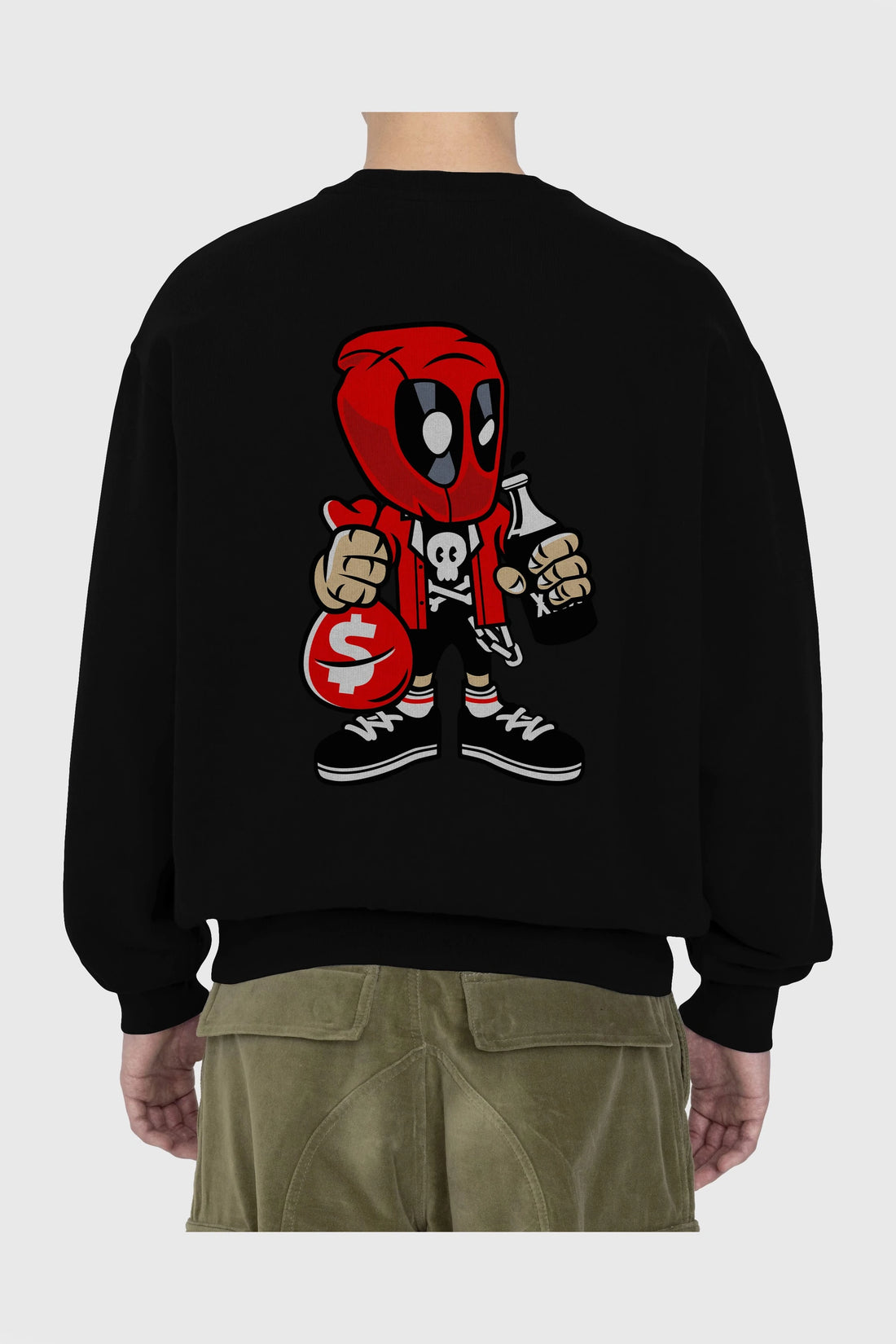 Deadpool (20) Arka Baskılı Oversize Sweatshirt Erkek Kadın Unisex
