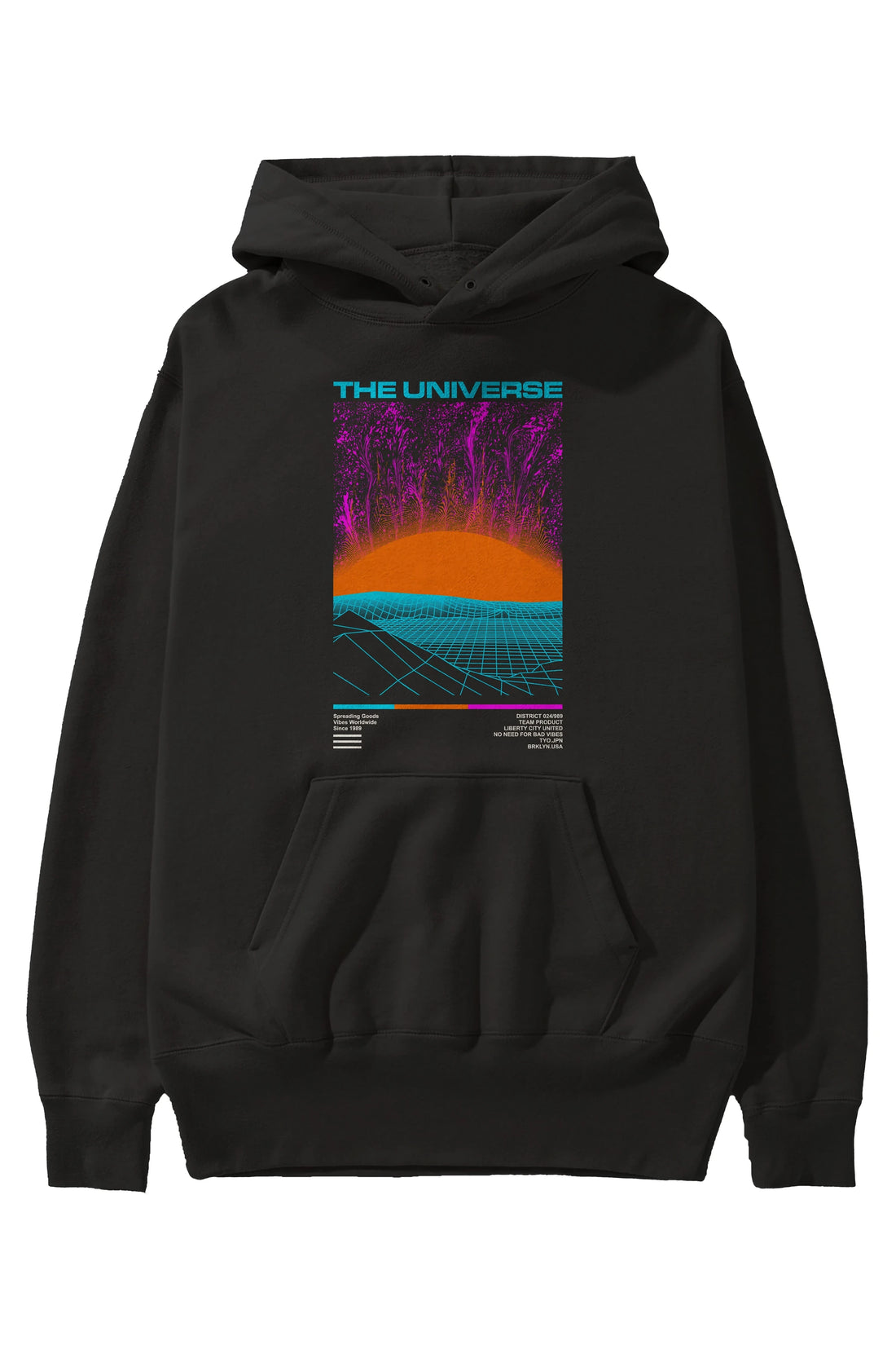 The Universe Ön Baskılı Hoodie Oversize Kapüşonlu Sweatshirt Erkek Kadın Unisex