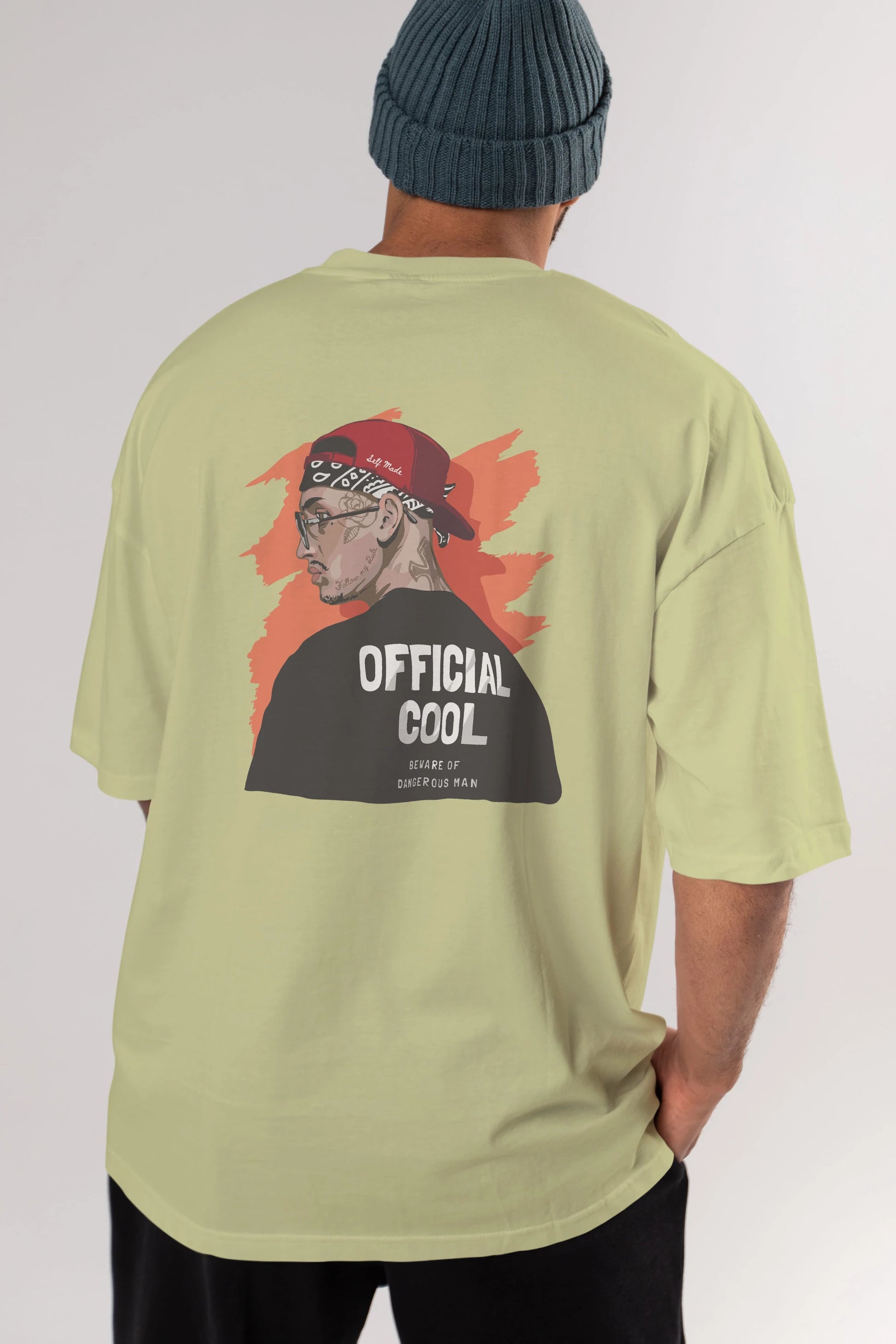 Official Cool Arka Baskılı Oversize t-shirt Erkek Kadın Unisex