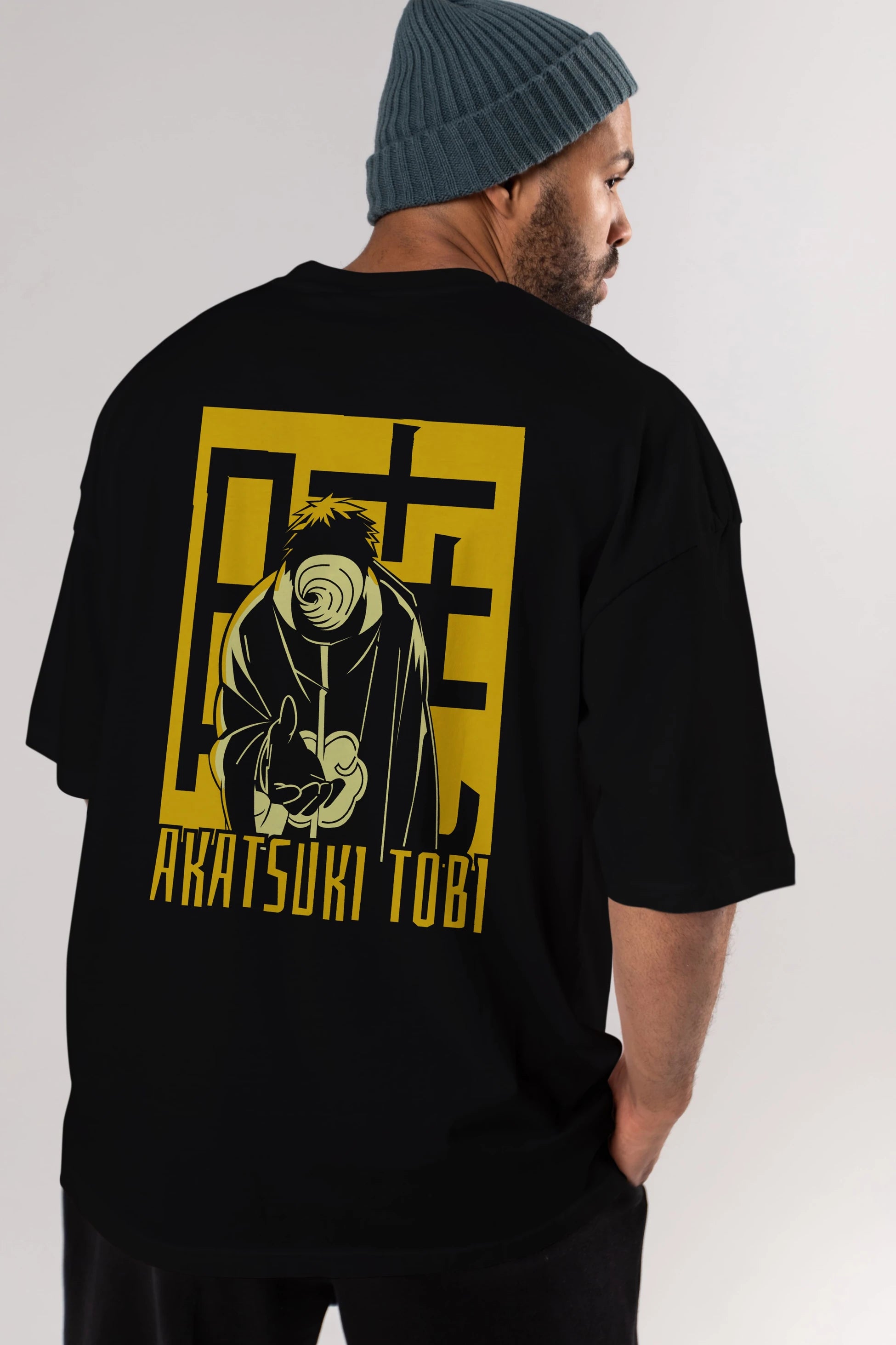 AKATSUKI OBITO NARUTO Anime Arka Baskılı Oversize t-shirt Erkek Kadın Unisex