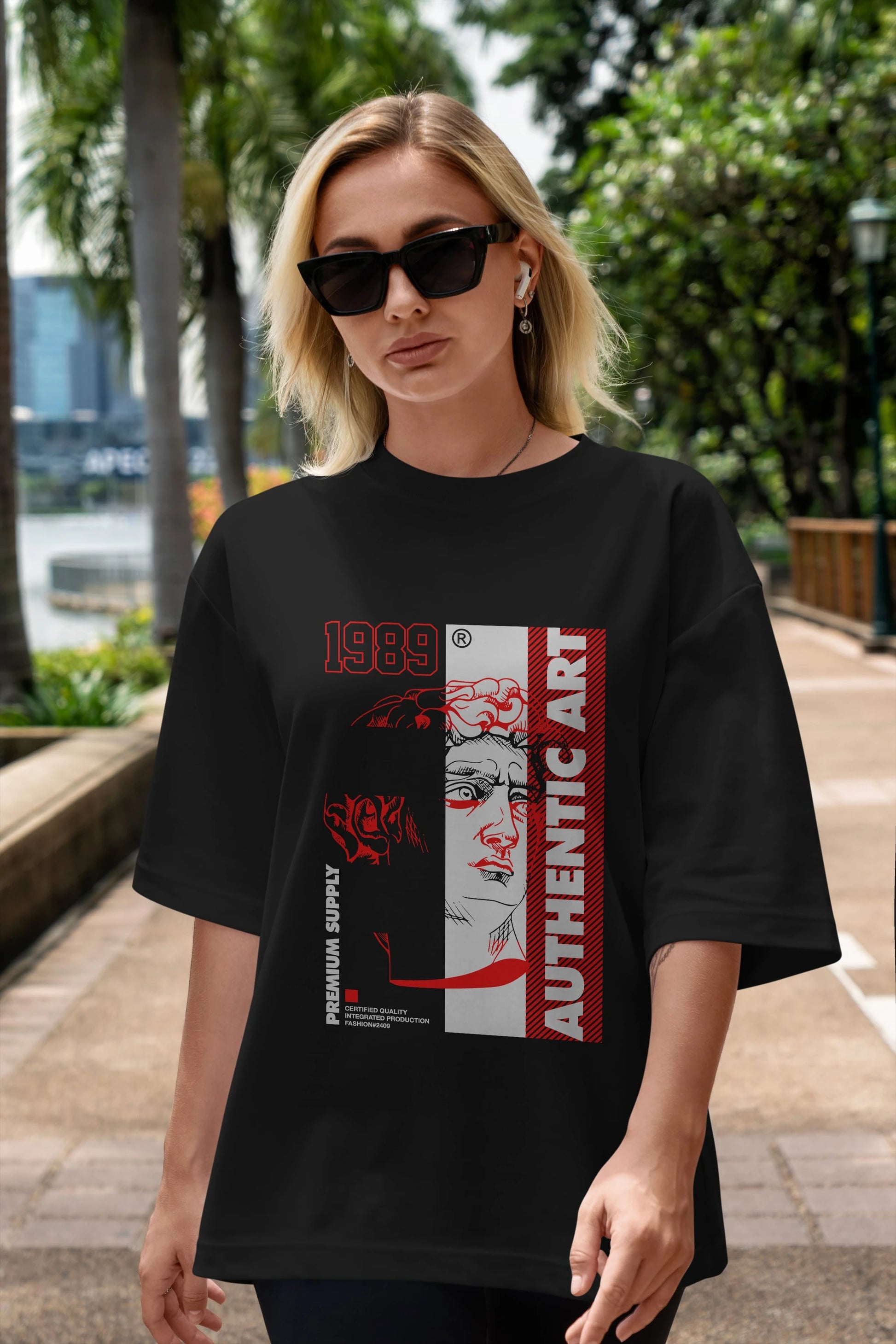 Authentic Art Ön Baskılı Oversize t-shirt Erkek Kadın Unisex
