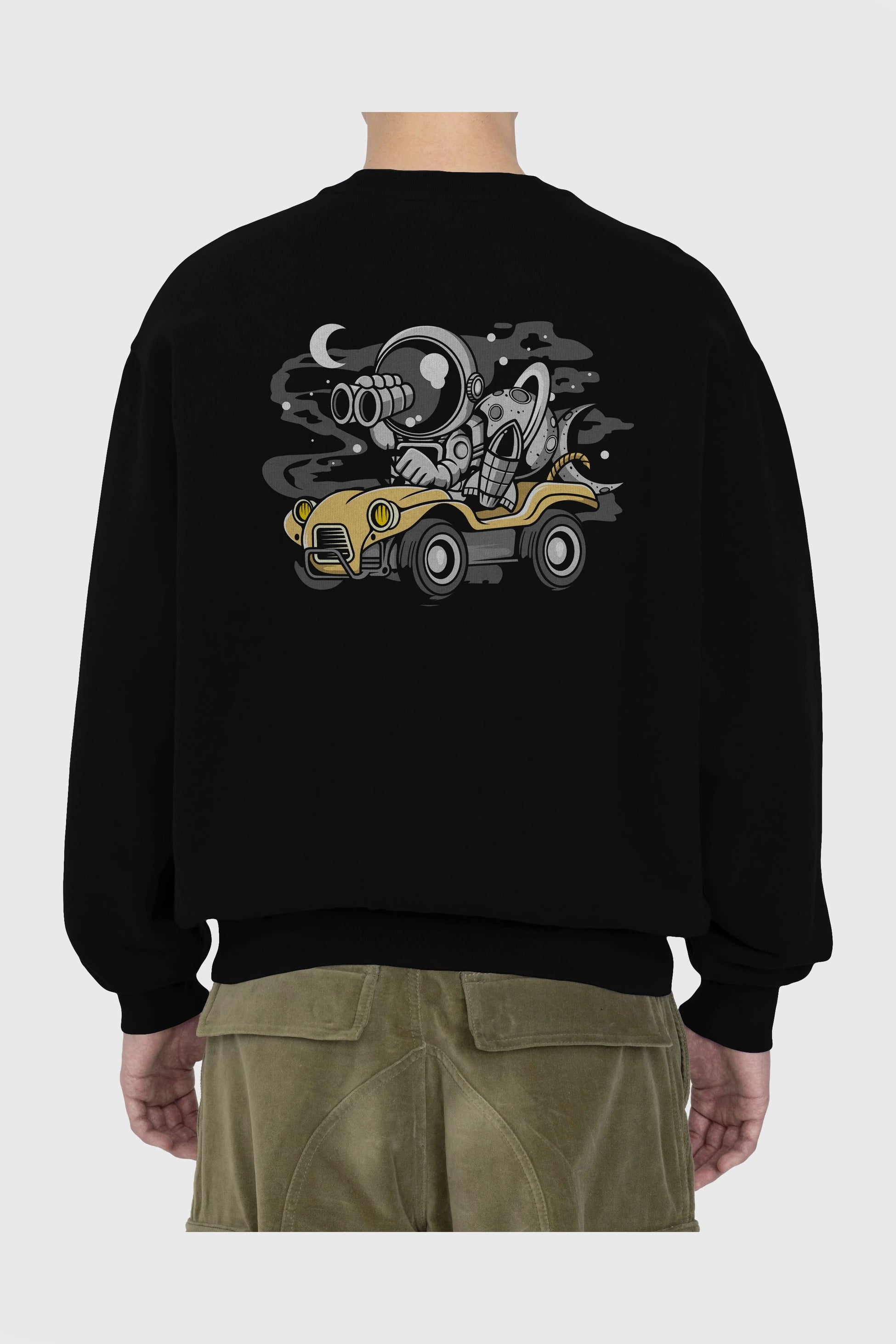 Astronaut Adventure Arka Baskılı Oversize Sweatshirt Erkek Kadın Unisex