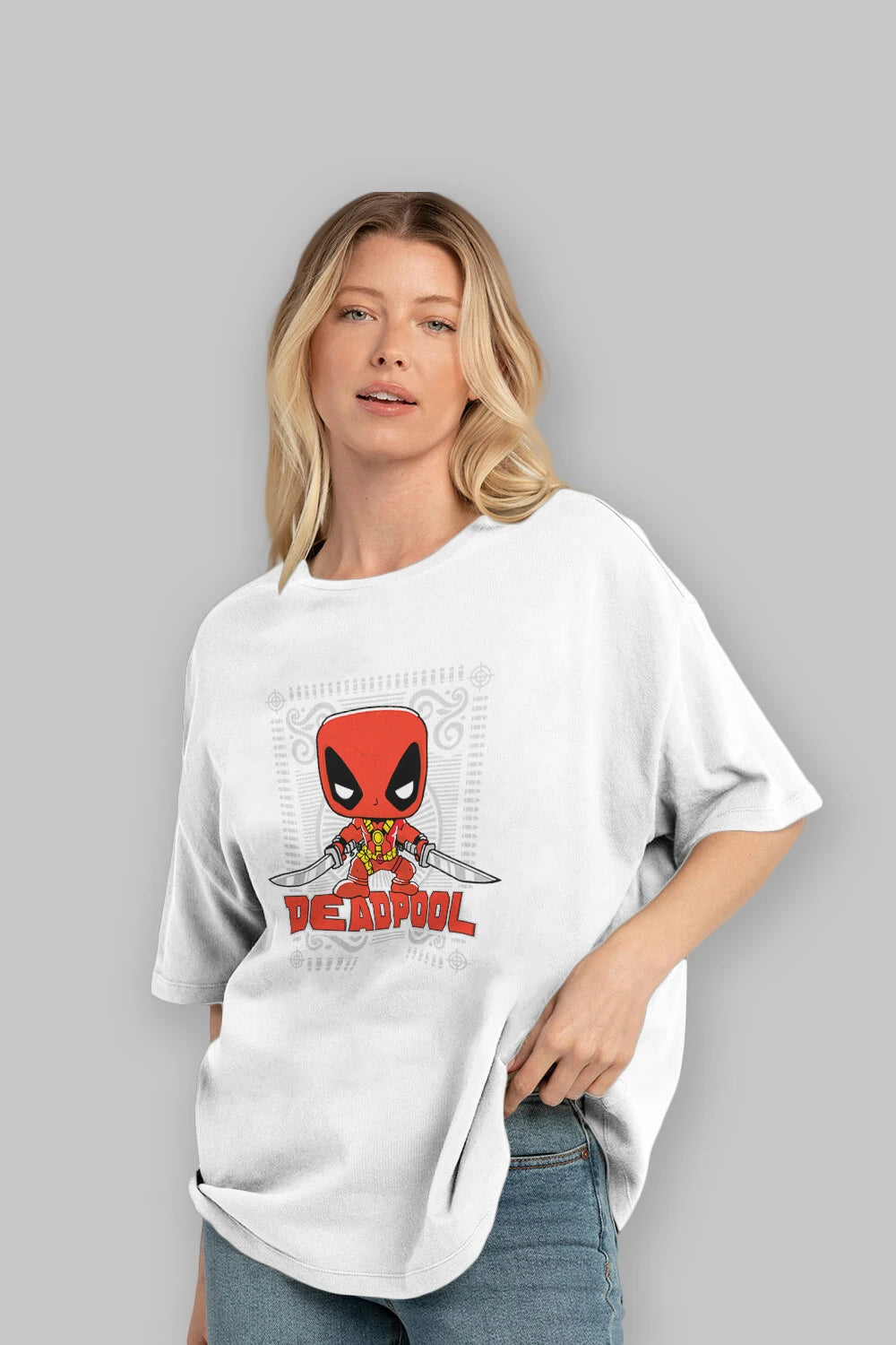Deadpool (17) Ön Baskılı Oversize t-shirt Erkek Kadın Unisex %100 Pamuk Bisiklet Yaka tişort