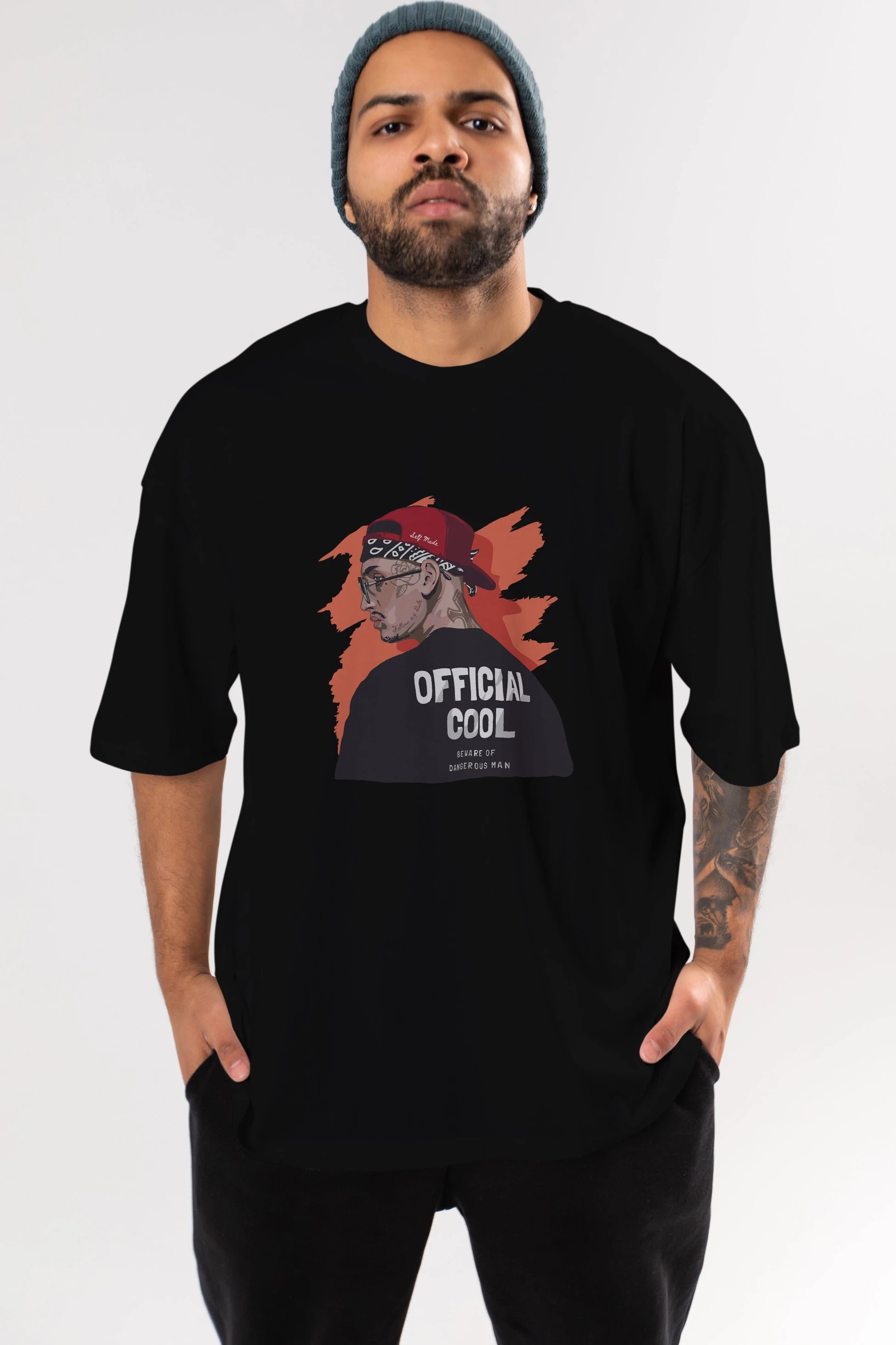 Official Cool Ön Baskılı Oversize t-shirt Erkek Kadın Unisex