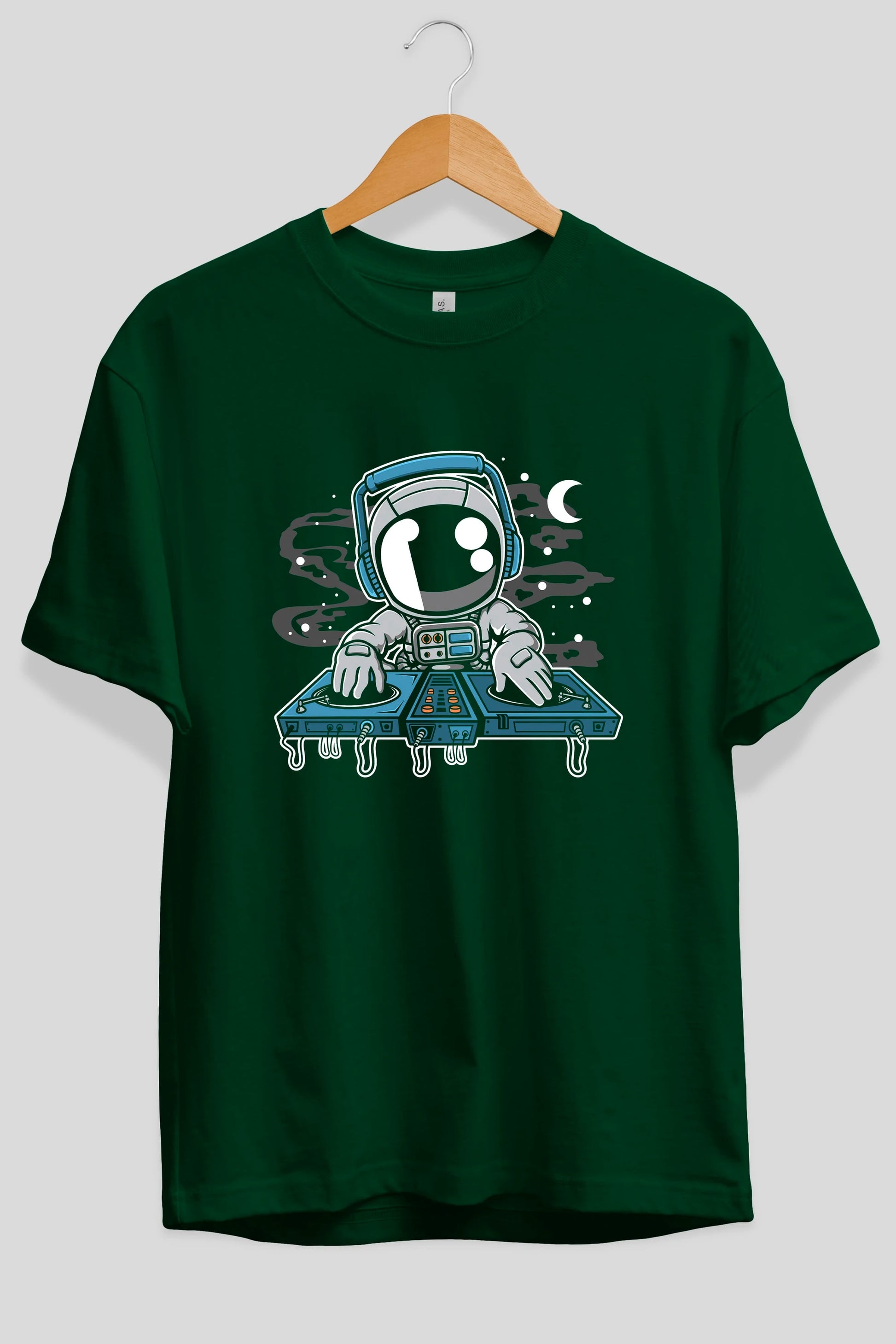 Astronaut Turntable Ön Baskılı Oversize t-shirt Erkek Kadın Unisex