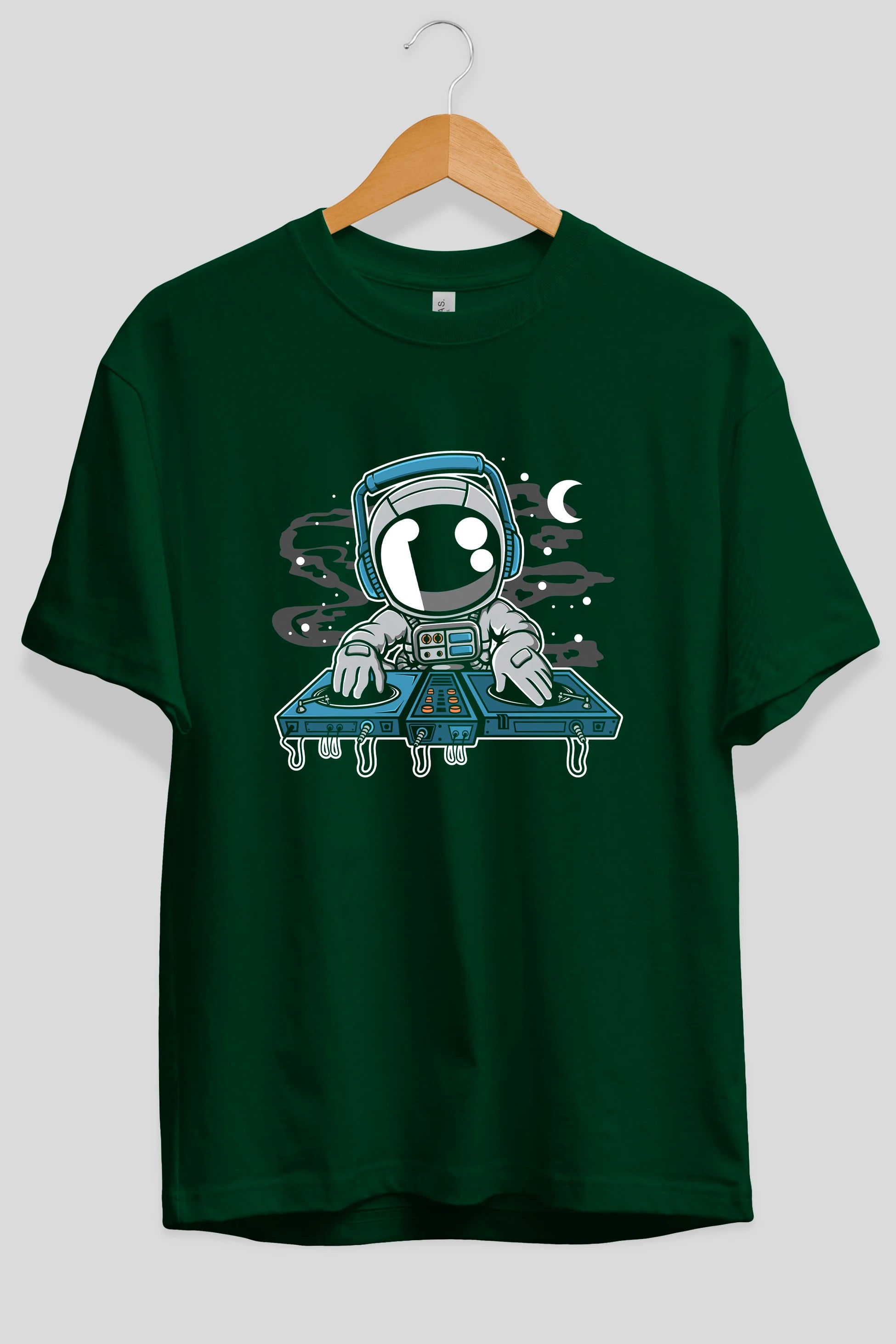 Astronaut Turntable Ön Baskılı Oversize t-shirt Erkek Kadın Unisex