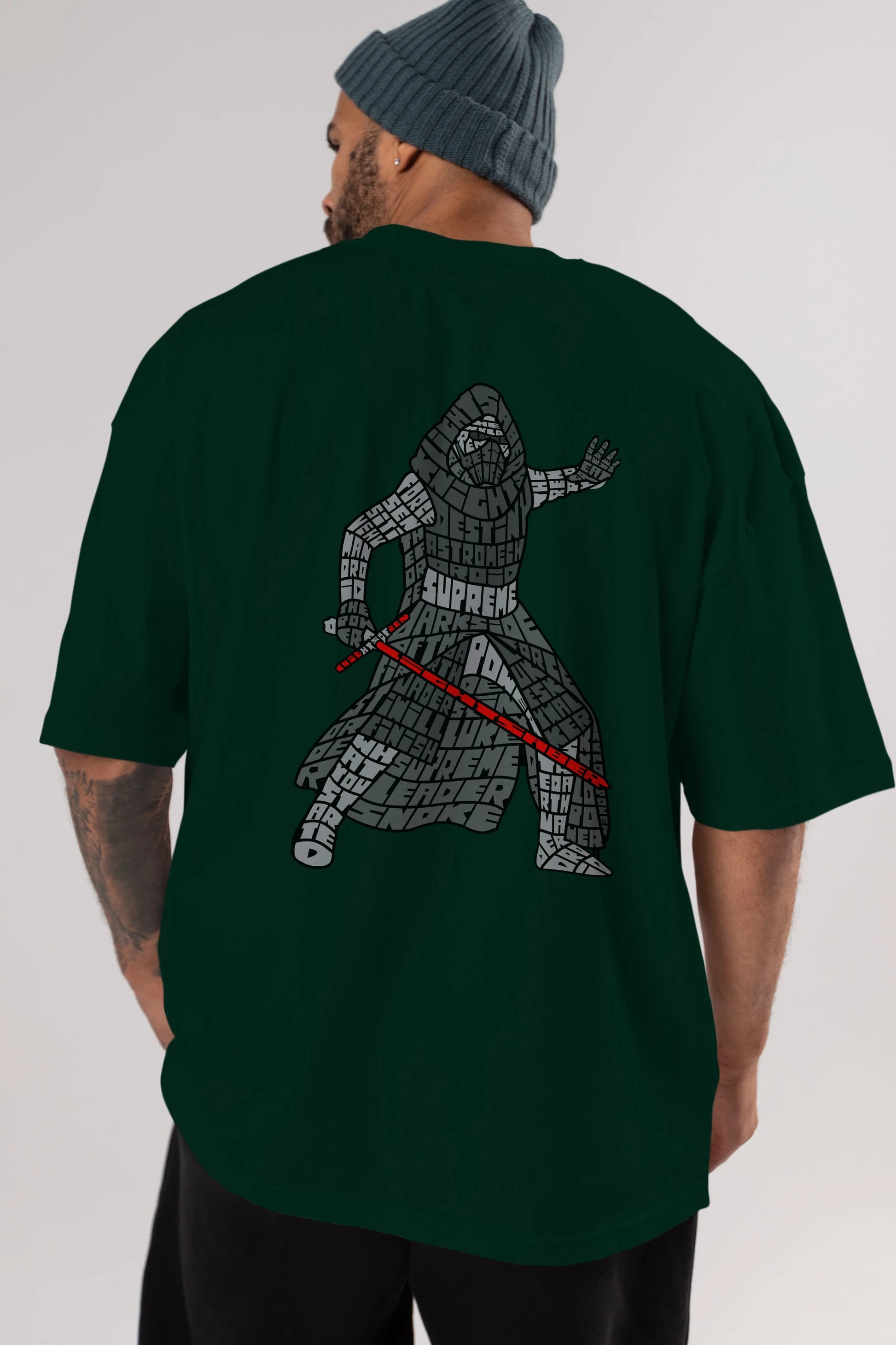 Kylo Arka Baskılı Oversize t-shirt %100 pamuk Erkek Kadın Unisex