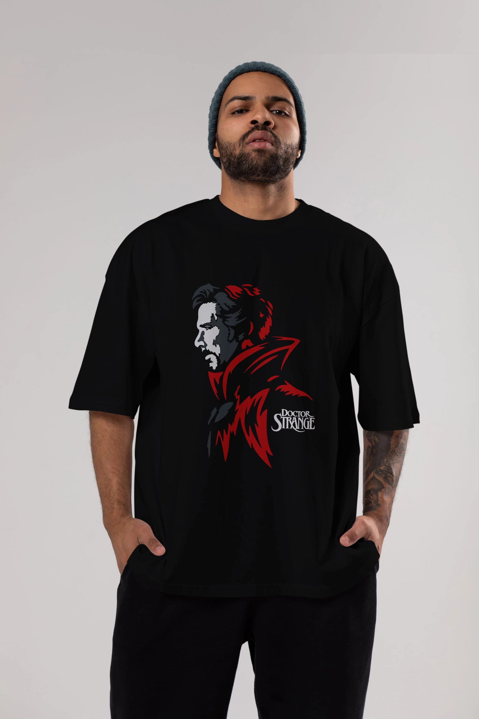 Doctor Strange (2) Ön Baskılı Oversize t-shirt Erkek Kadın Unisex %100 Pamuk Bisiklet Yaka tişort
