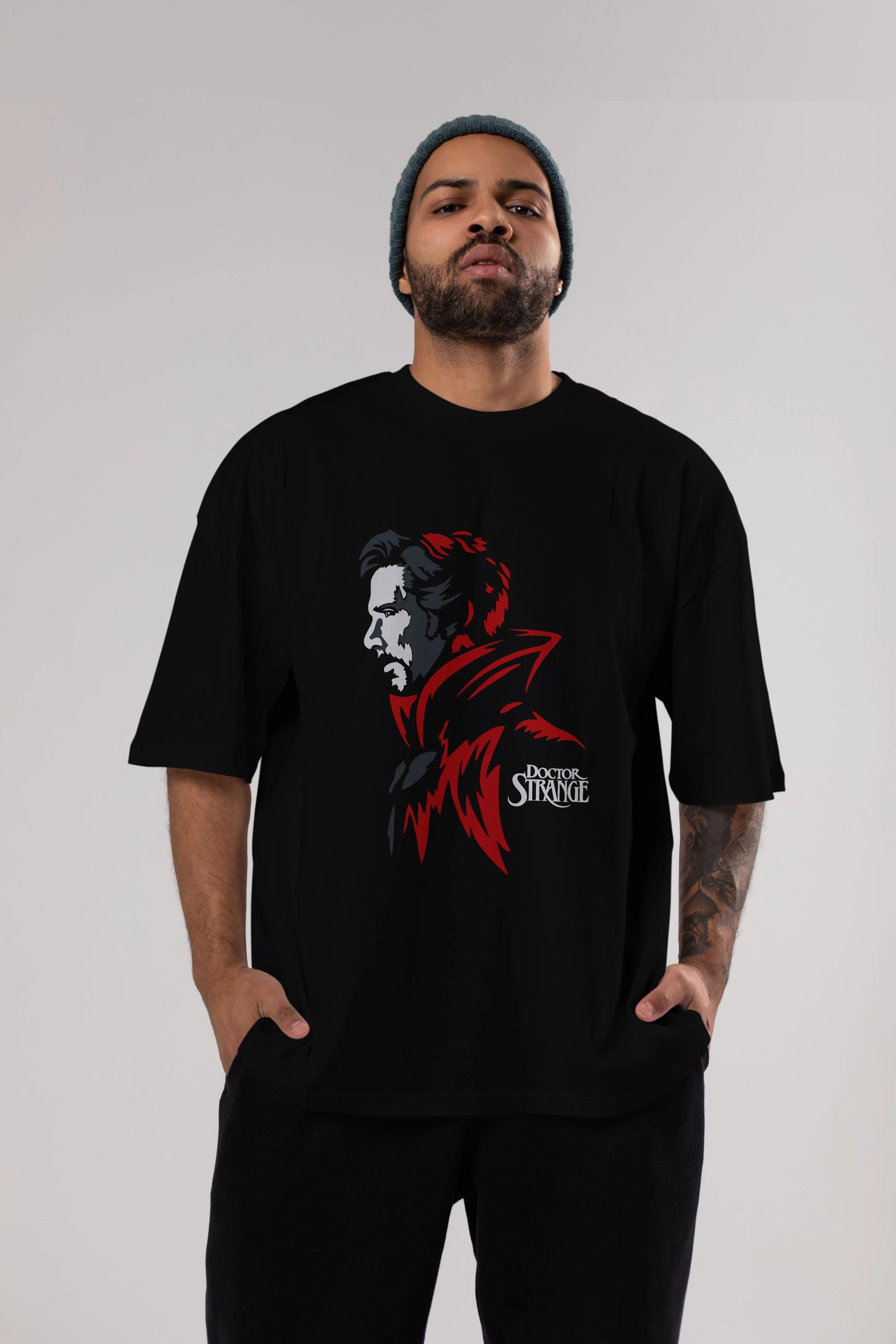 Doctor Strange (2) Ön Baskılı Oversize t-shirt Erkek Kadın Unisex %100 Pamuk Bisiklet Yaka tişort