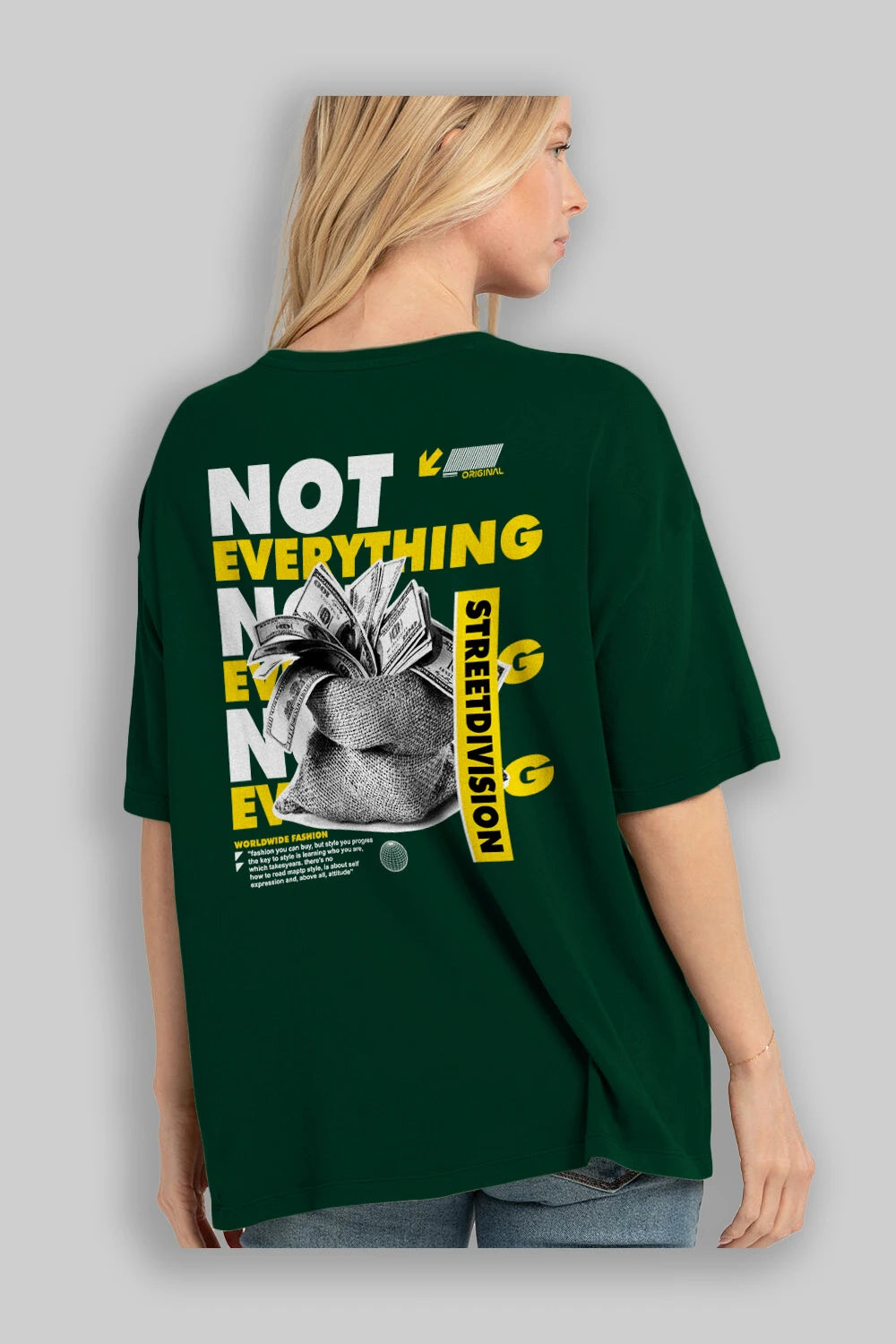 Not Everything Arka Baskılı Oversize t-shirt Erkek Kadın Unisex
