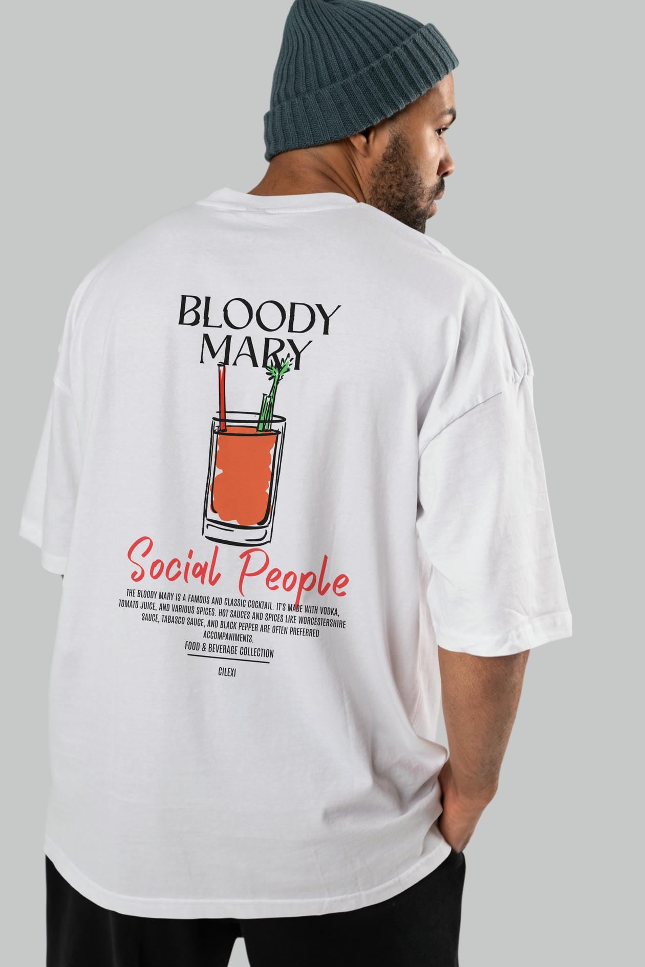 Bloody Mary Kokteyl Serisi Baskılı Oversize t-shirt Erkek Kadın Unisex %100 Pamuk Bisiklet Yaka tişort