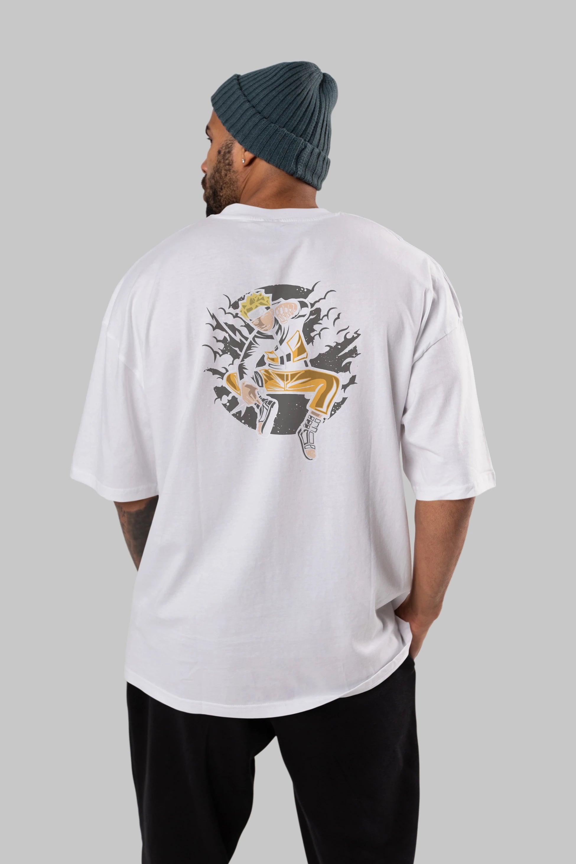 NARUTO Arka Baskılı Oversize t-shirt Erkek Kadın Unisex %100 Pamuk