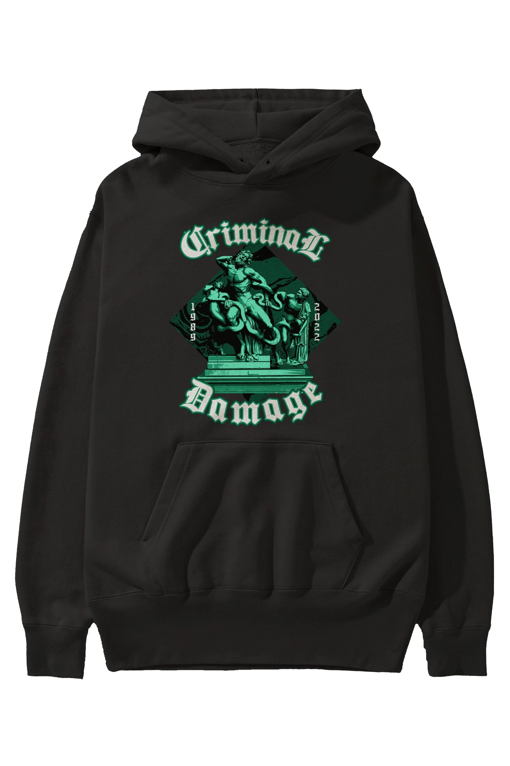 Criminal Damage Ön Baskılı Hoodie Oversize Kapüşonlu Sweatshirt Erkek Kadın Unisex