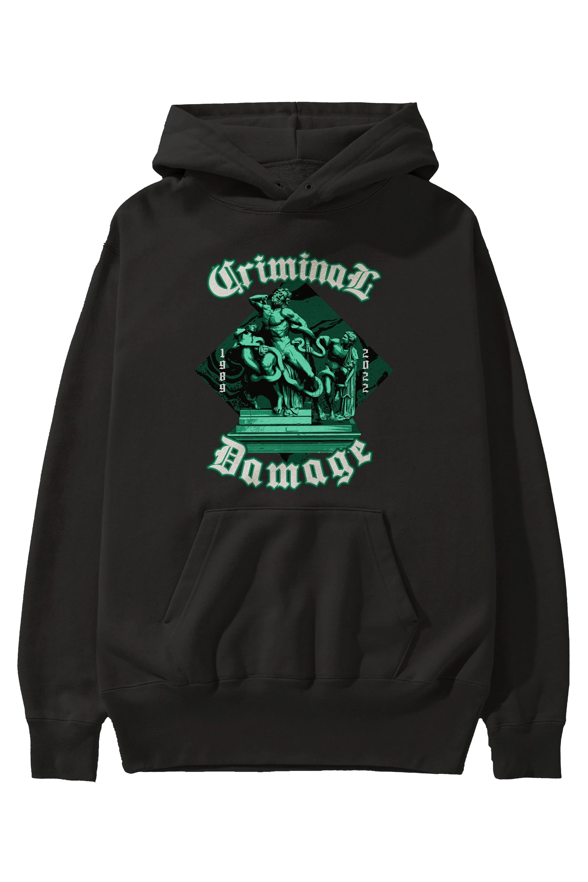 Criminal Damage Ön Baskılı Hoodie Oversize Kapüşonlu Sweatshirt Erkek Kadın Unisex