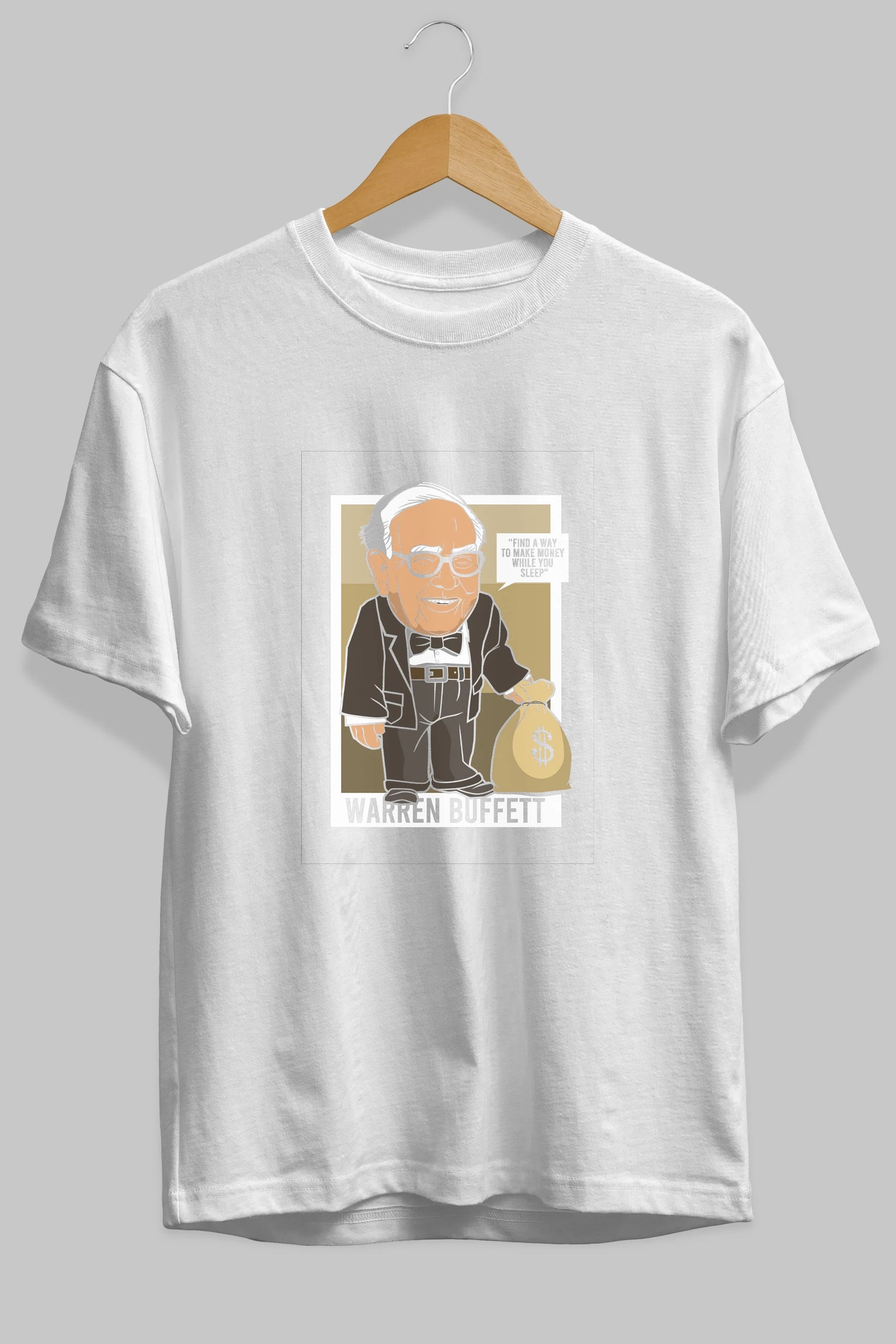 Warren Buffet Up Carl Ön Baskılı Oversize t-shirt Erkek Kadın Unisex %100 Pamuk tişort