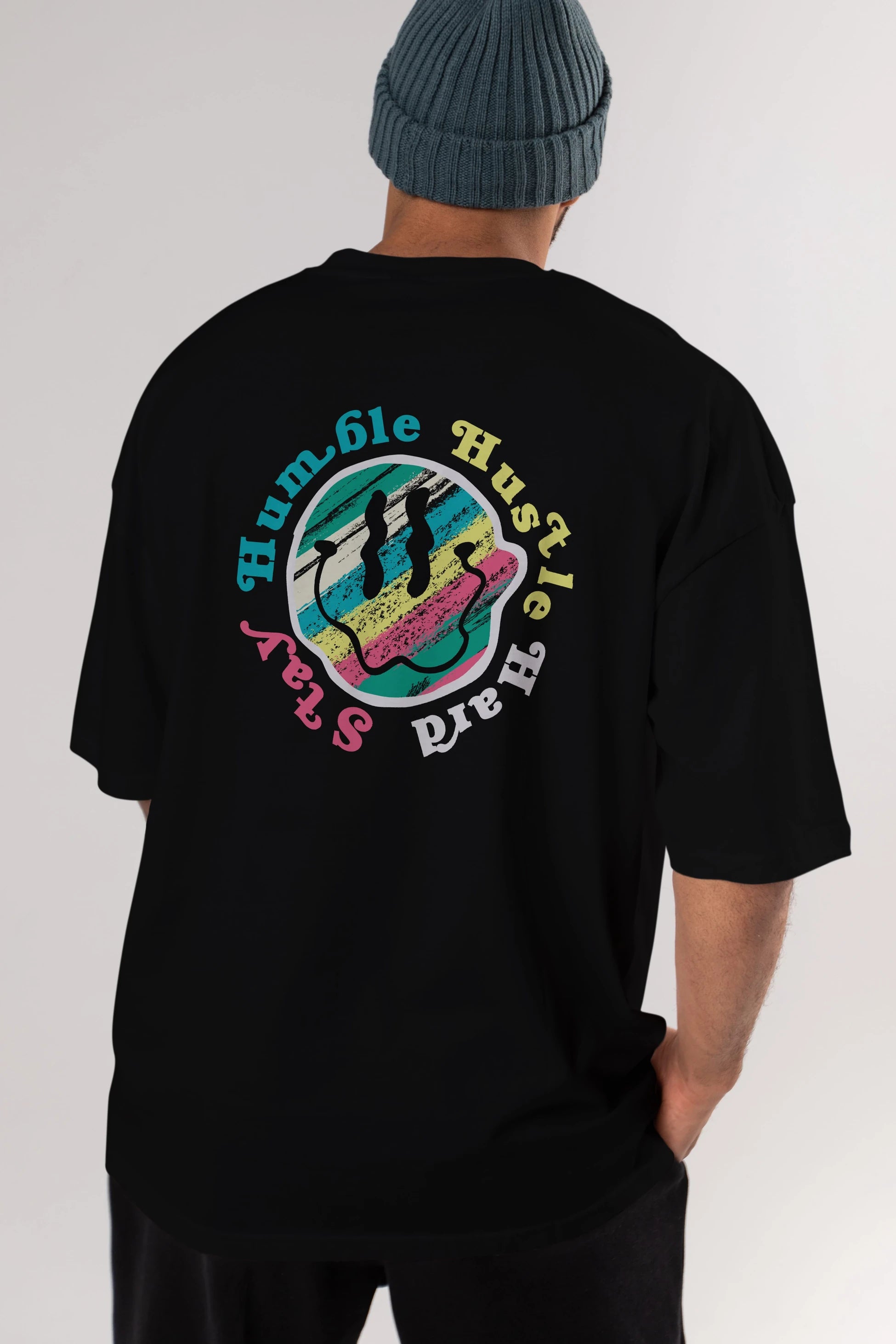 Stay Humble 2 Arka Baskılı Oversize t-shirt Erkek Kadın Unisex