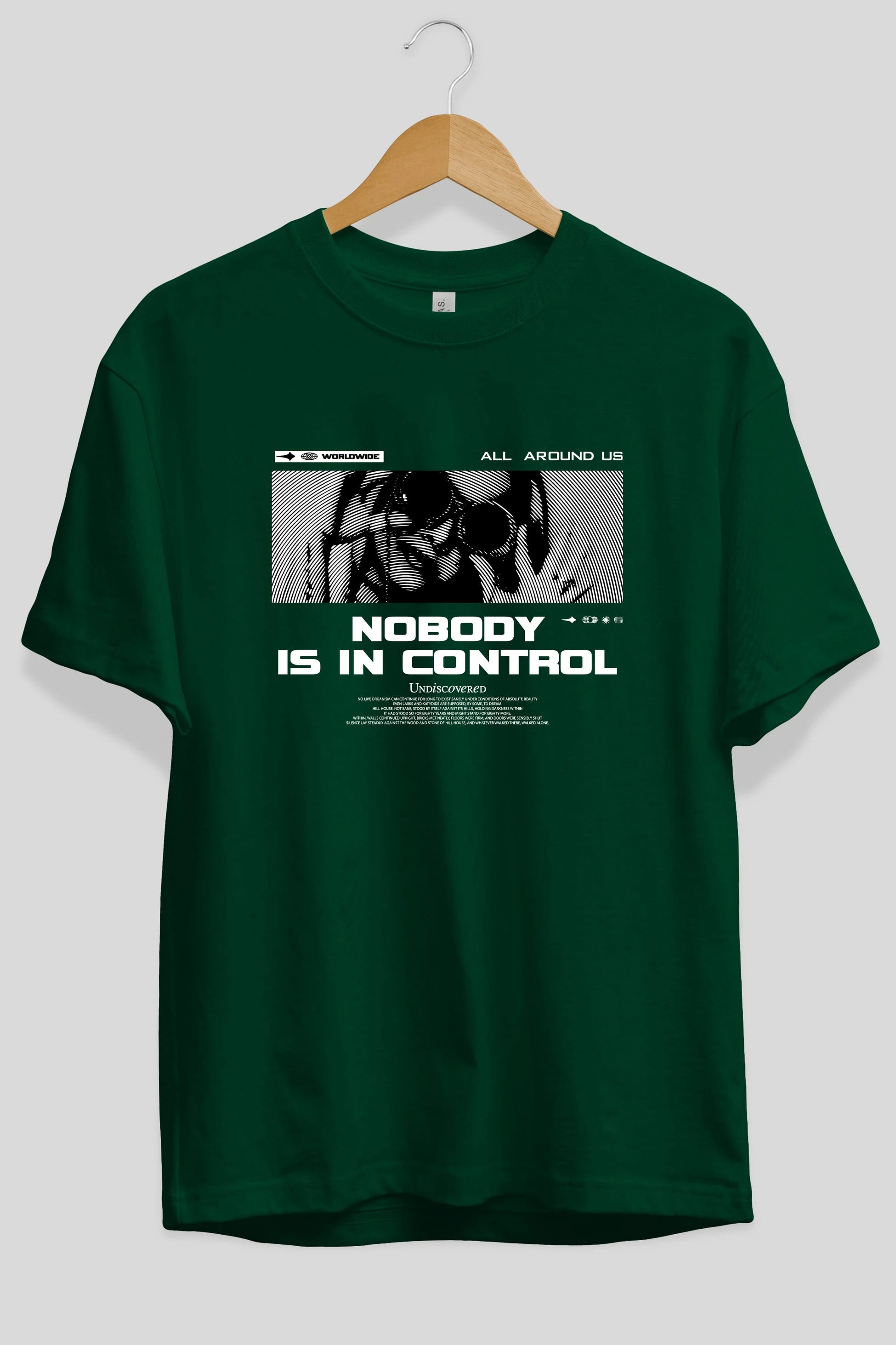 Nobody is in Control Ön Baskılı Oversize t-shirt Erkek Kadın Unisex