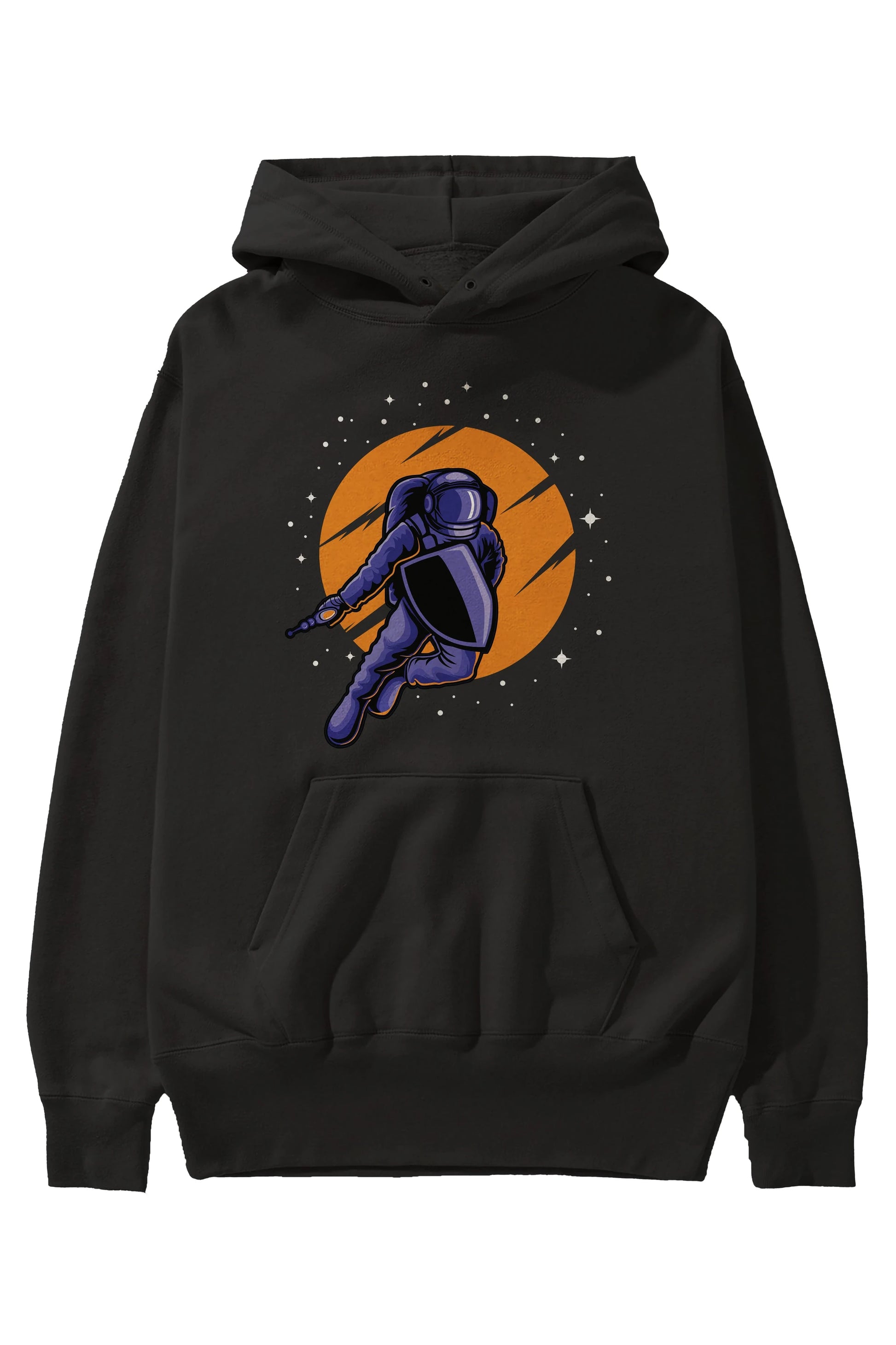 Astro Wars Ön Baskılı Hoodie Oversize Kapüşonlu Sweatshirt Erkek Kadın Unisex