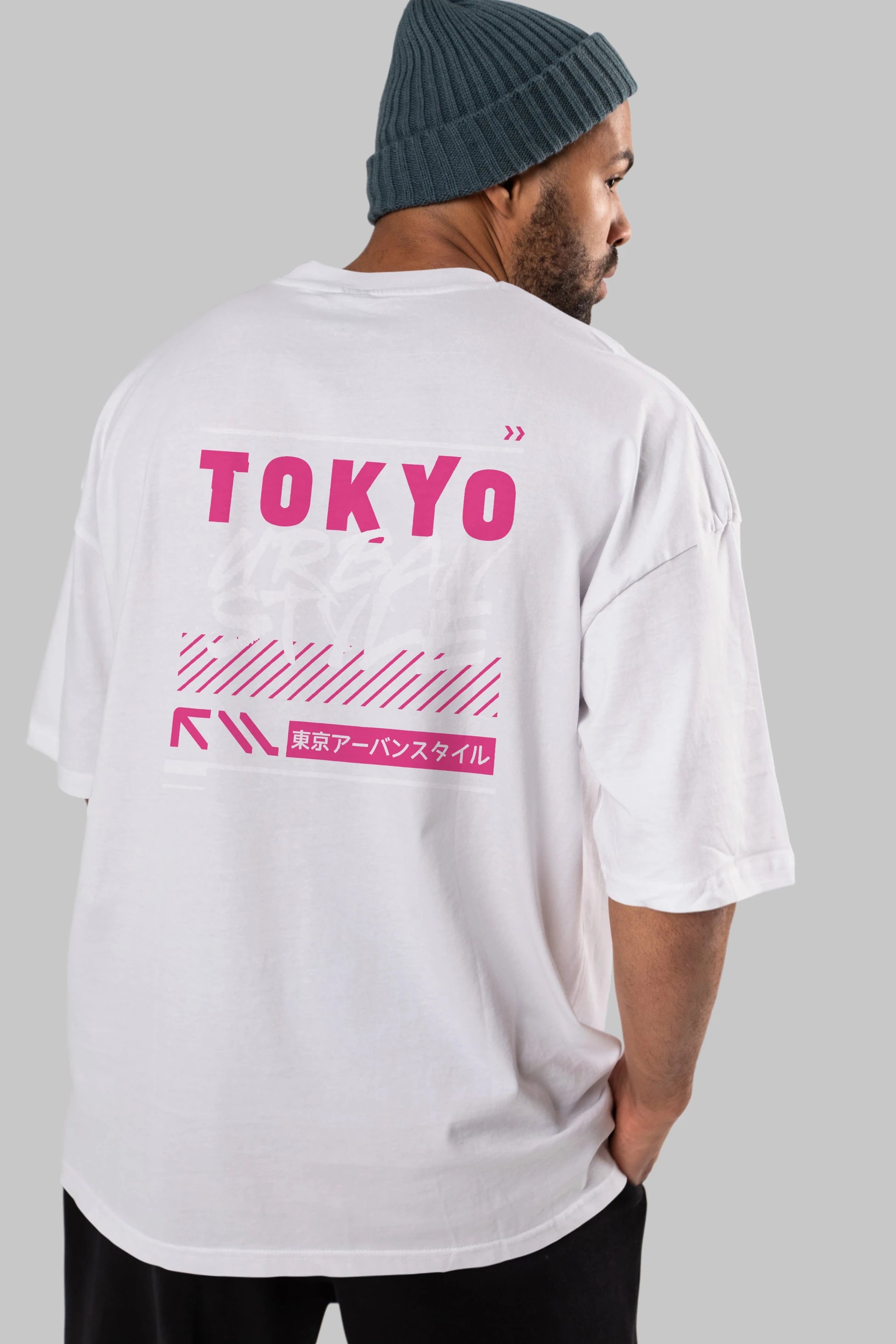 Tokyo Urban Style Arka Baskılı Oversize t-shirt Erkek Kadın Unisex