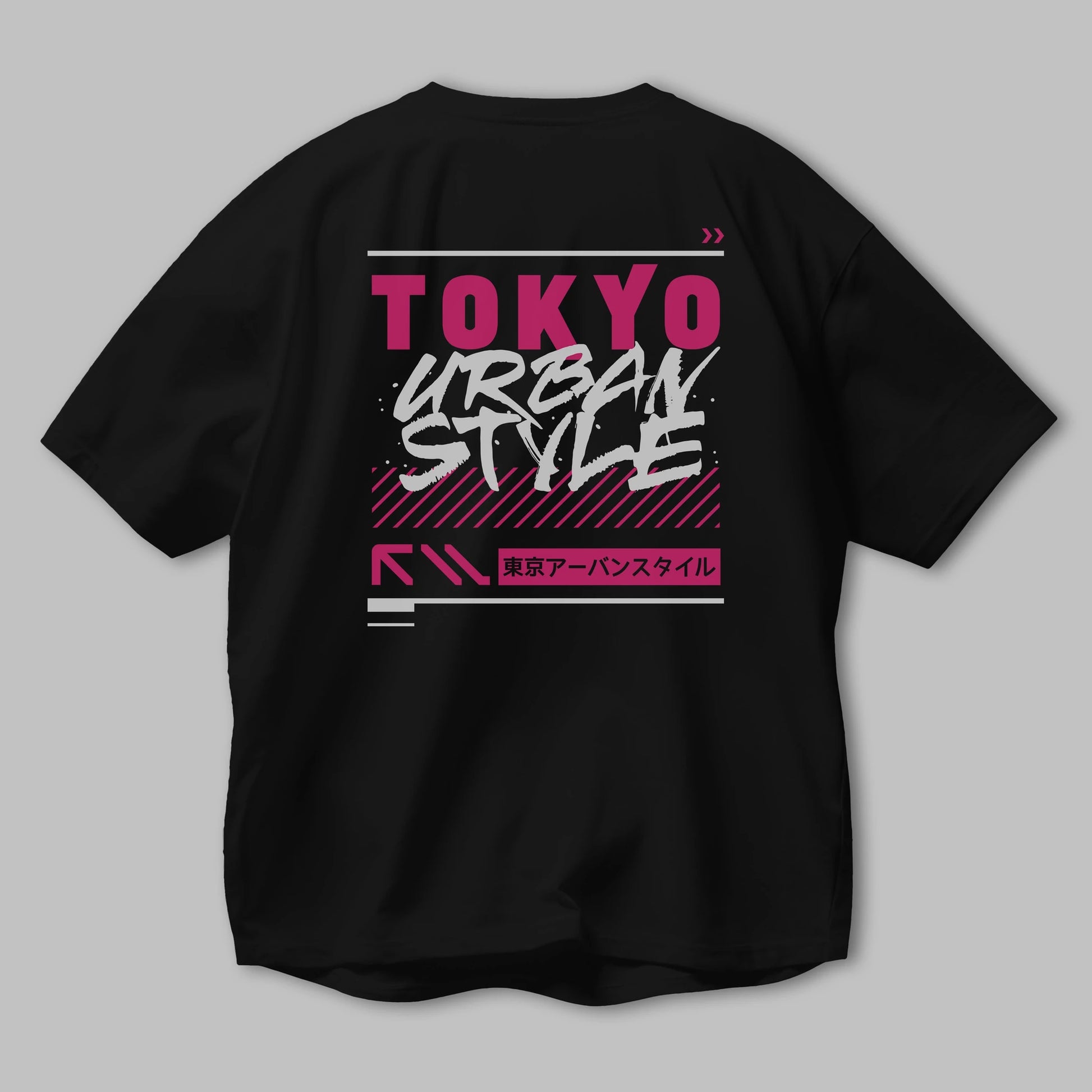 Tokyo Urban Style Arka Baskılı Oversize t-shirt Erkek Kadın Unisex