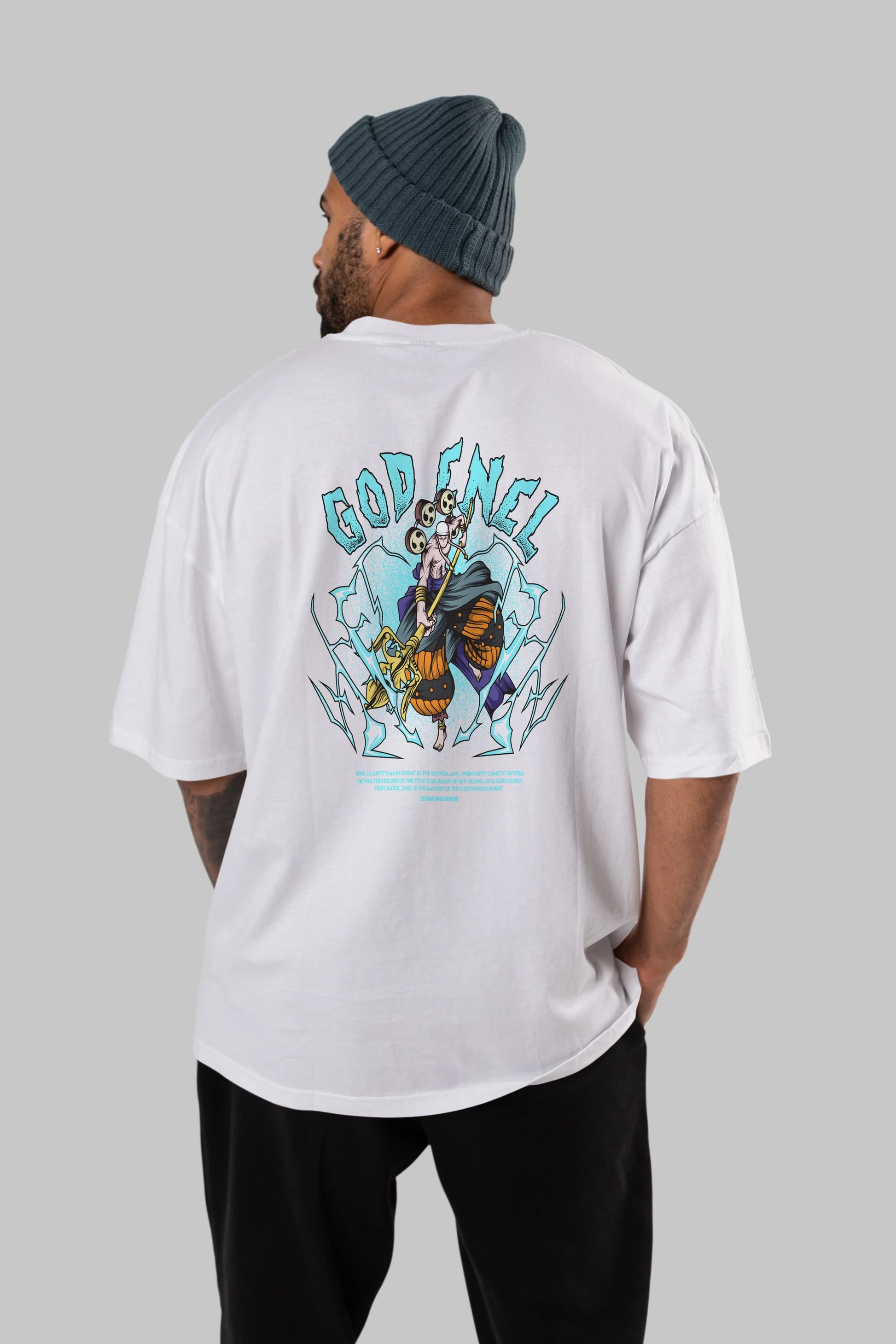 Eneru Anime Arka Baskılı Oversize t-shirt Erkek Kadın Unisex