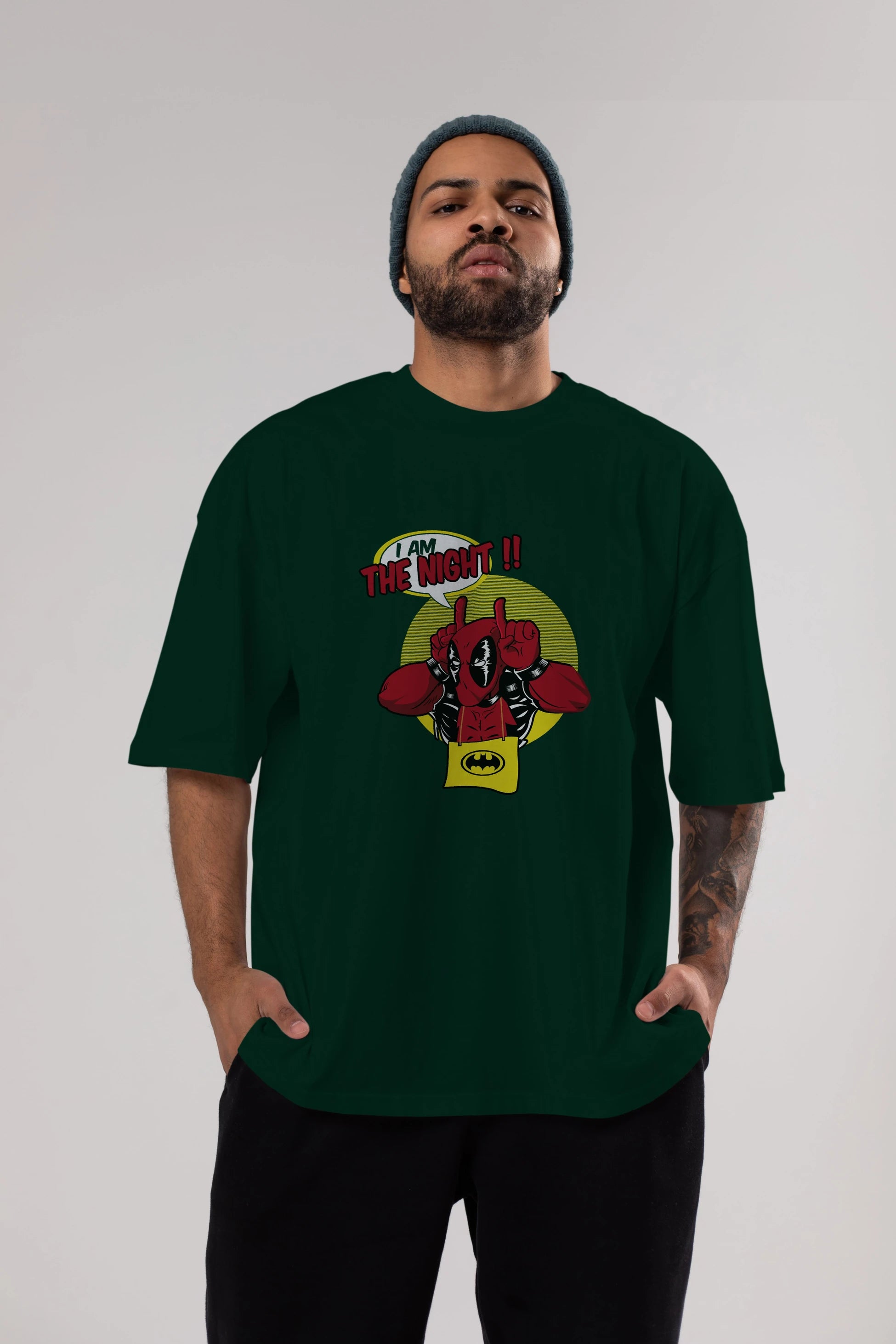 Deadpool (1) Ön Baskılı Oversize t-shirt Erkek Kadın Unisex %100 Pamuk Bisiklet Yaka tişort