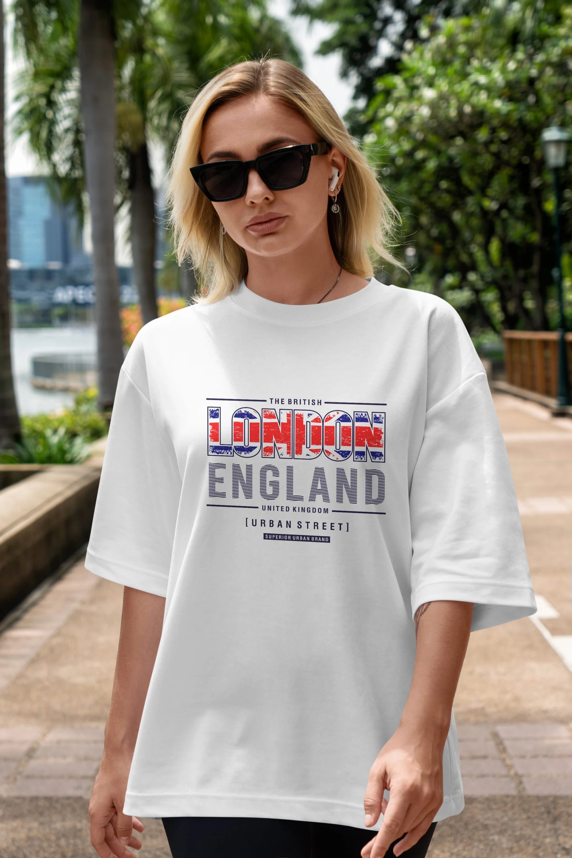 London England Ön Baskılı Oversize t-shirt Erkek Kadın Unisex