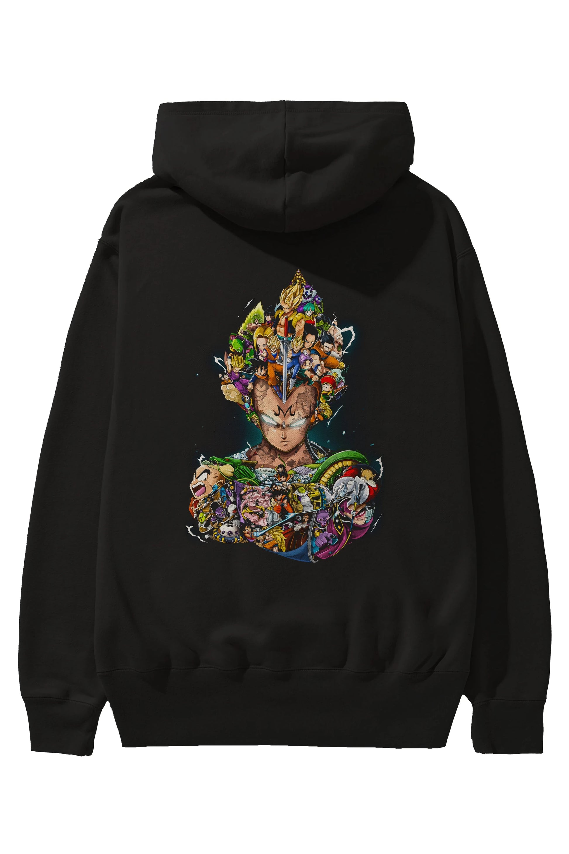 DRAGON BALL ART (3) Anime Arka Baskılı Hoodie Oversize Kapüşonlu Sweatshirt Erkek Kadın Unisex