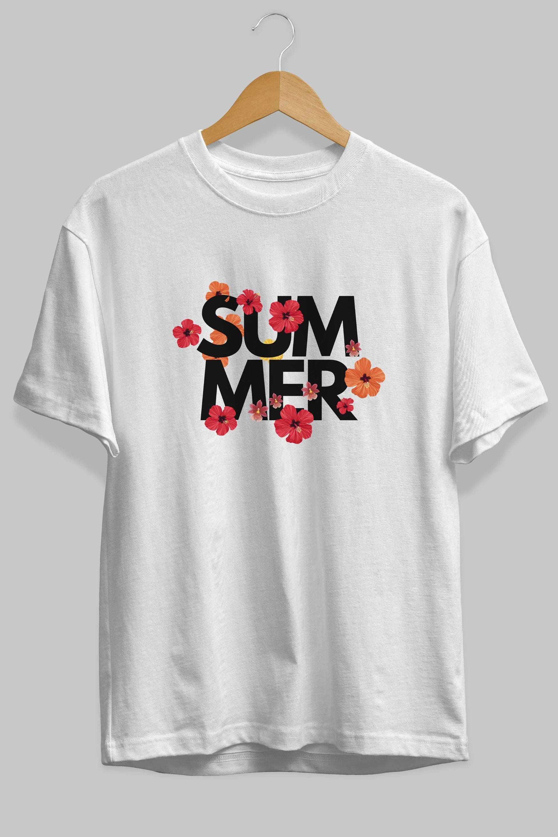 Summer Yazılı 2 Ön Baskılı Oversize t-shirt Erkek Kadın Unisex