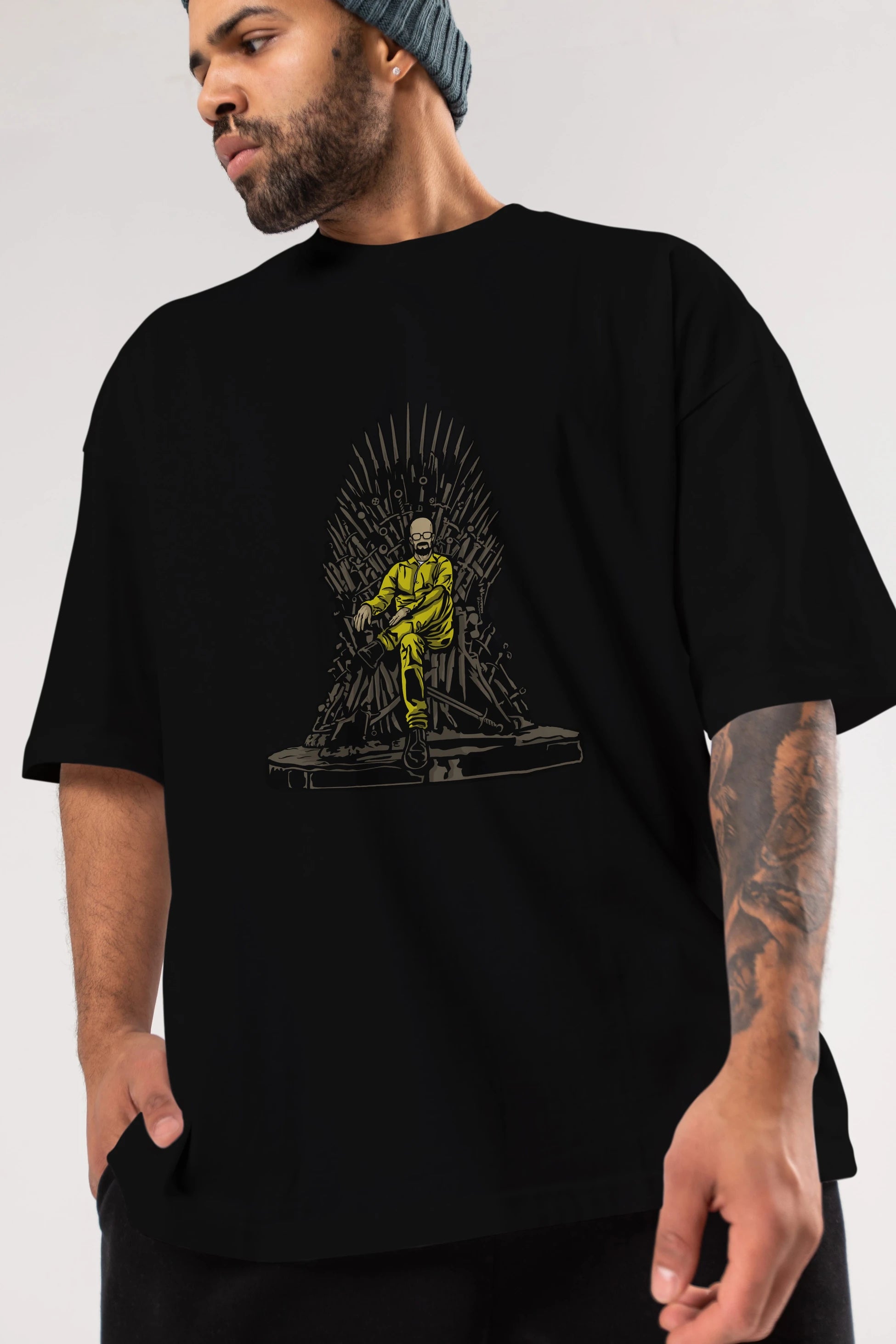 Danger Throne Ön Baskılı Oversize t-shirt Erkek Kadın Unisex %100 Pamuk tişort