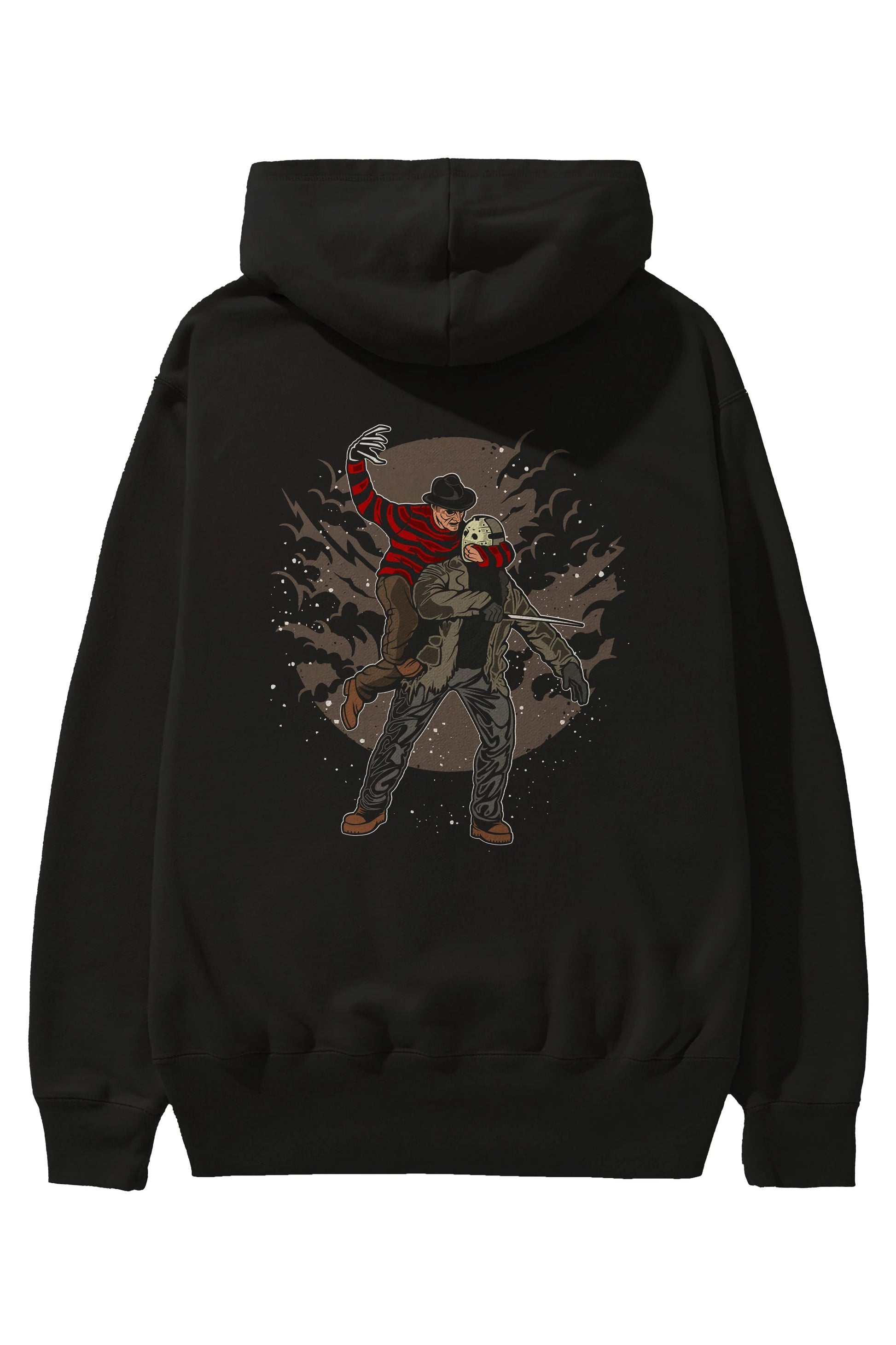 FREDDY VS JASON Arka Baskılı Hoodie Oversize Kapüşonlu Sweatshirt Erkek Kadın Unisex