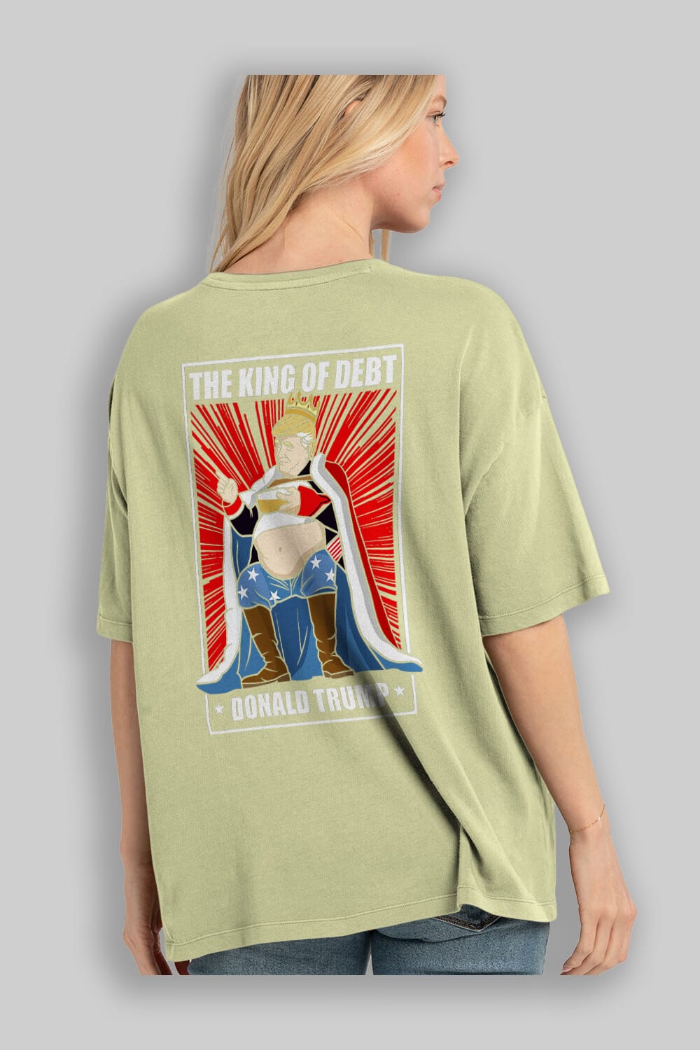 Trump King Arka Baskılı Oversize t-shirt Erkek Kadın Unisex %100 Pamuk tişort