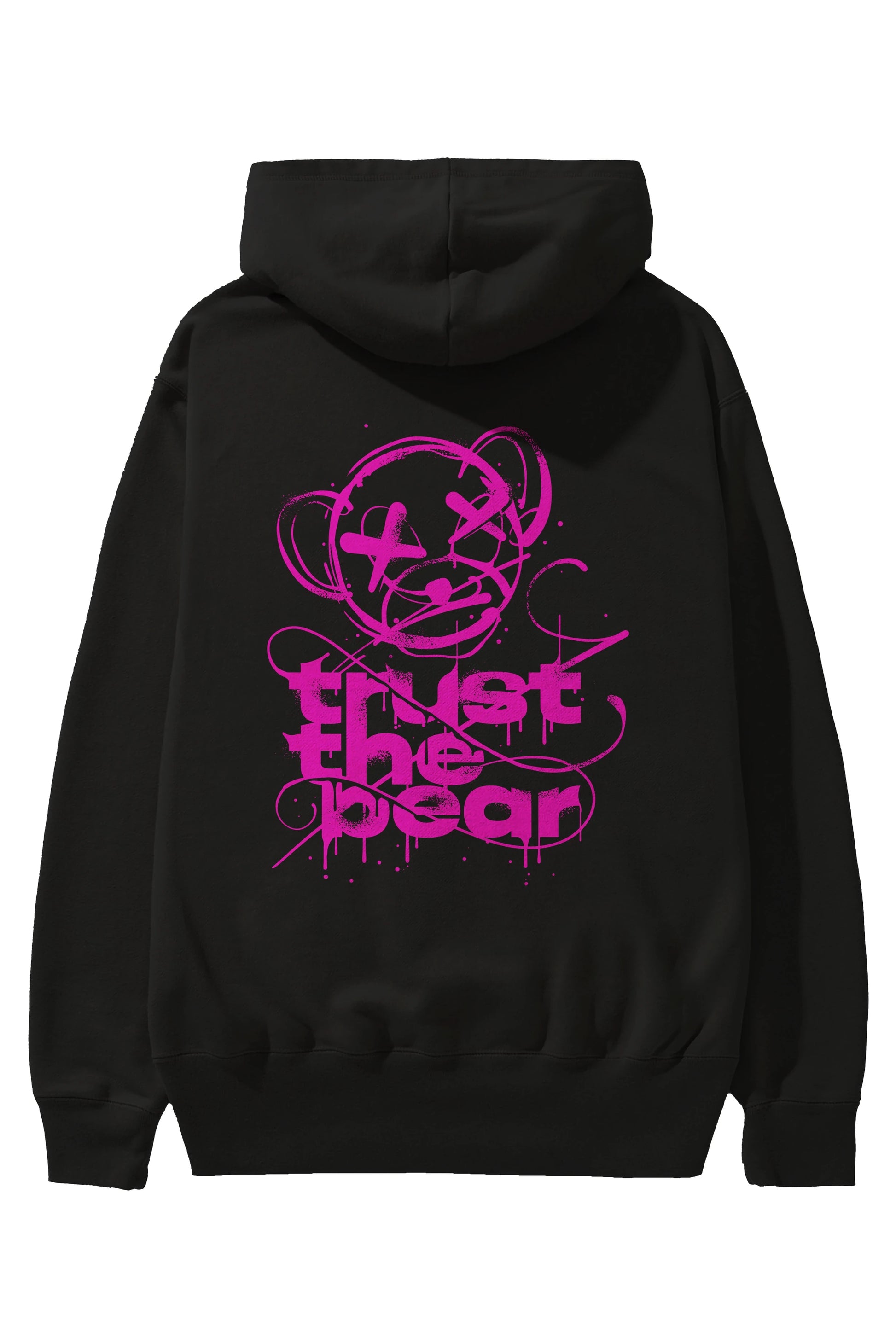 Trust The Bear 2 Arka Baskılı Hoodie Oversize Kapüşonlu Sweatshirt Erkek Kadın Unisex