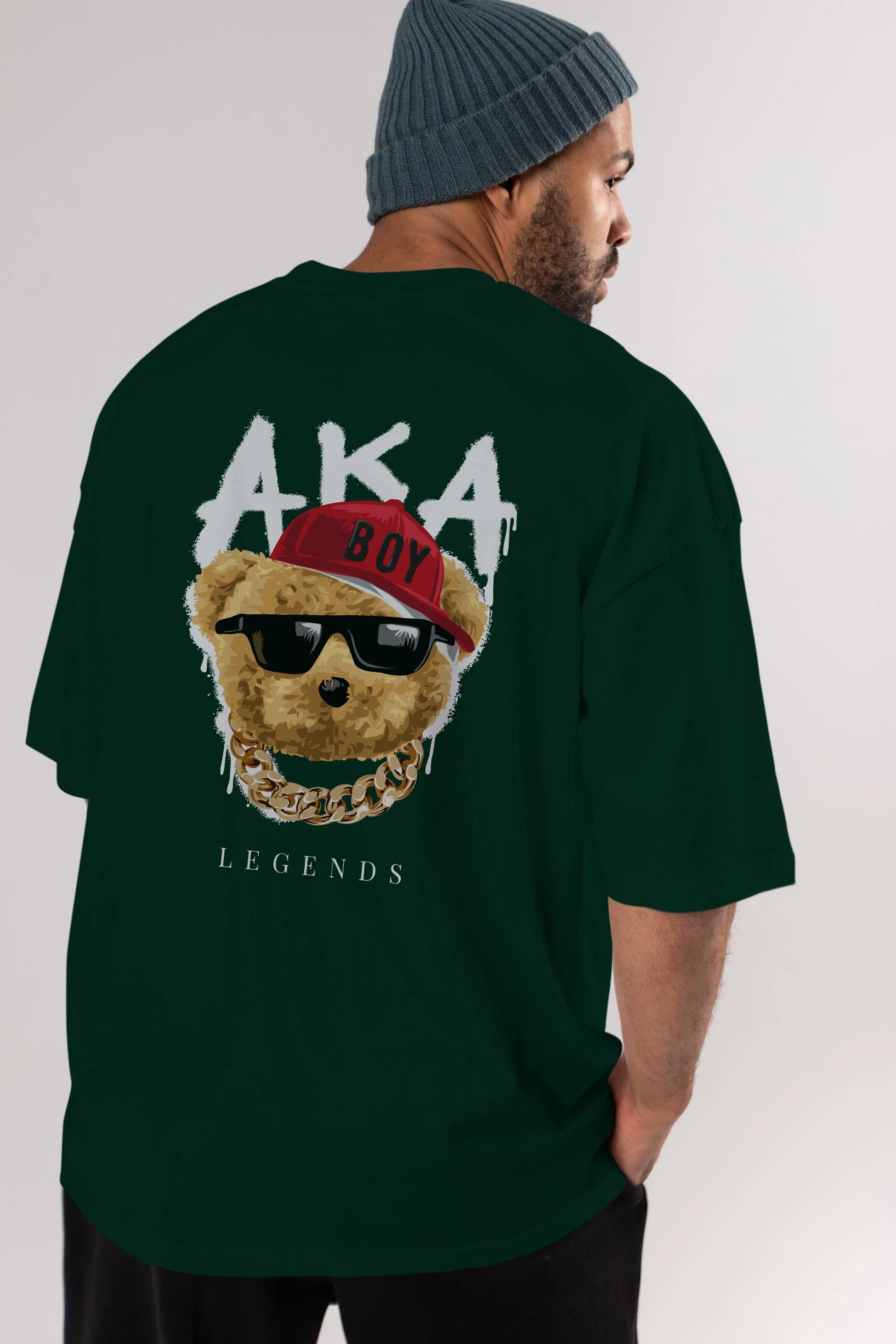 Teddy Bear Legends Arka Baskılı Oversize t-shirt Erkek Kadın Unisex %100 Pamuk