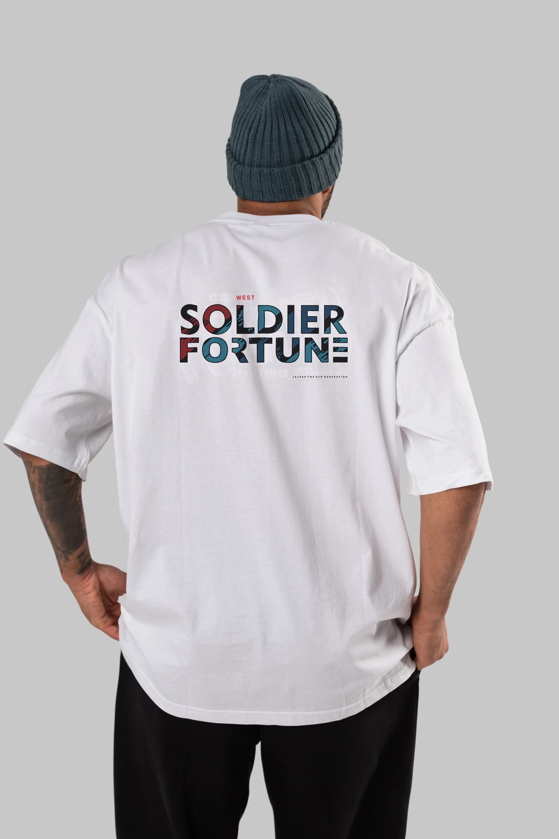 Soldier Fortune Arka Baskılı Oversize t-shirt Erkek Kadın Unisex