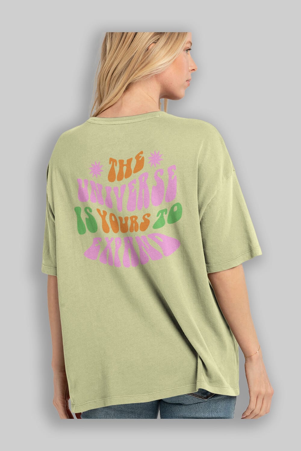 The Universe is Yours Yazılı Arka Baskılı Oversize t-shirt Erkek Kadın Unisex