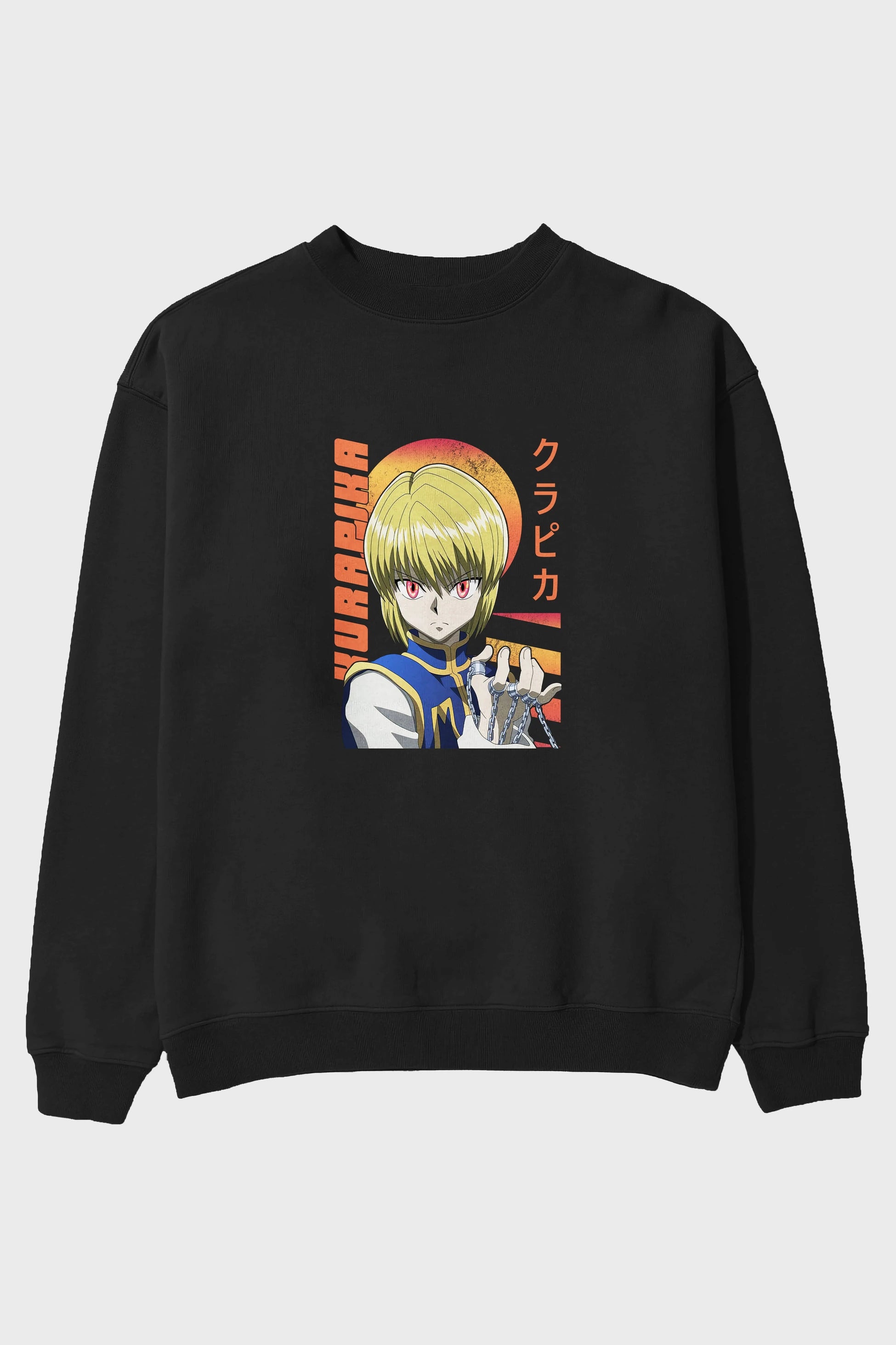 Kurapika 5 (2) Anime Ön Baskılı Oversize Sweatshirt Erkek Kadın Unisex