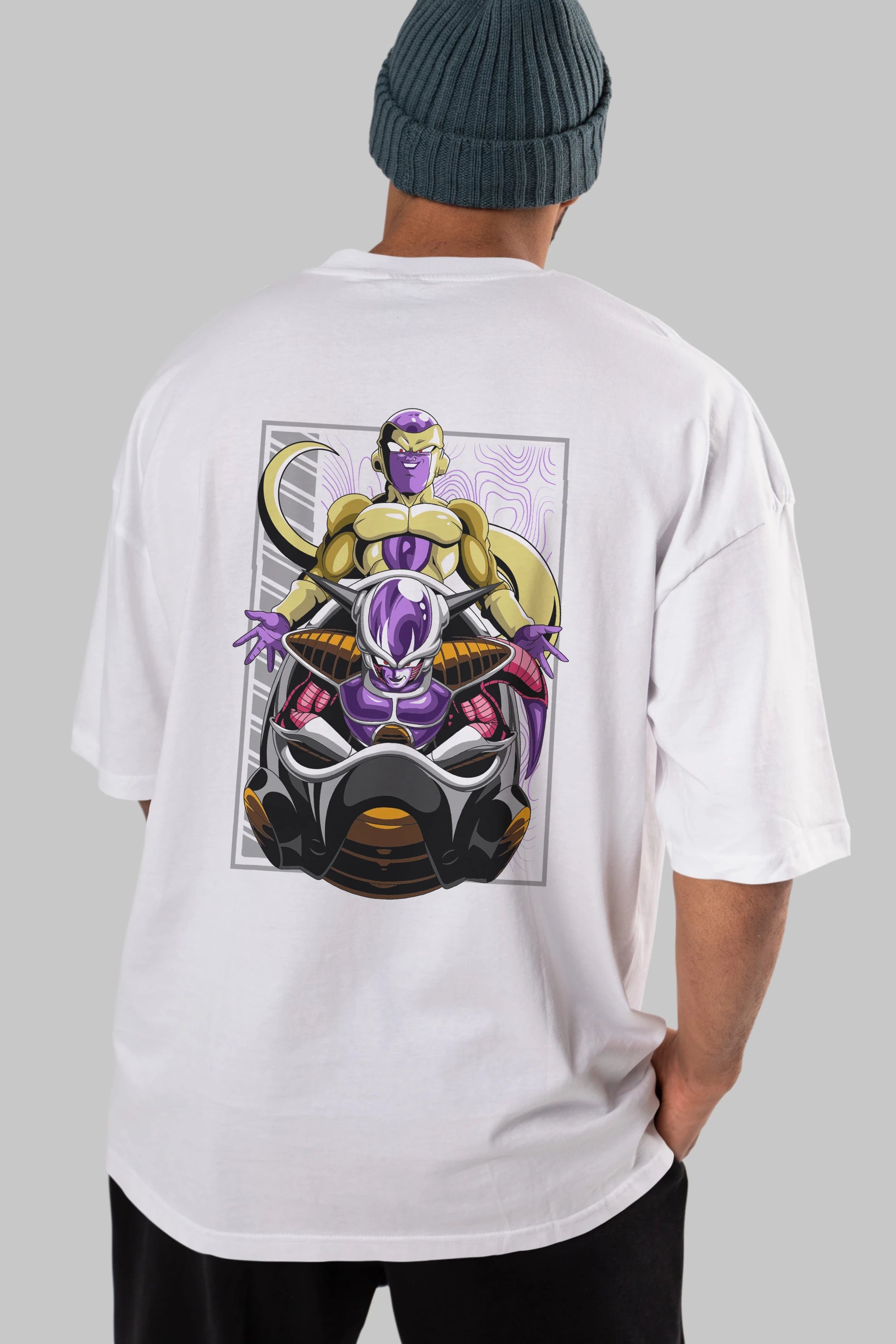 DragonBall Freezer Anime Arka Baskılı Oversize t-shirt Erkek Kadın Unisex