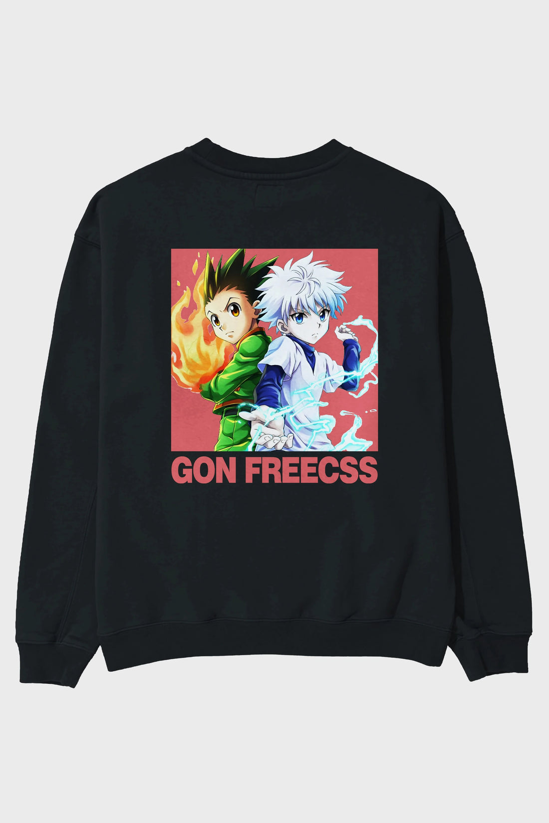 Gon Freecss HUNTER X HUNTER 4 Anime Arka Baskılı Oversize Sweatshirt Erkek Kadın Unisex