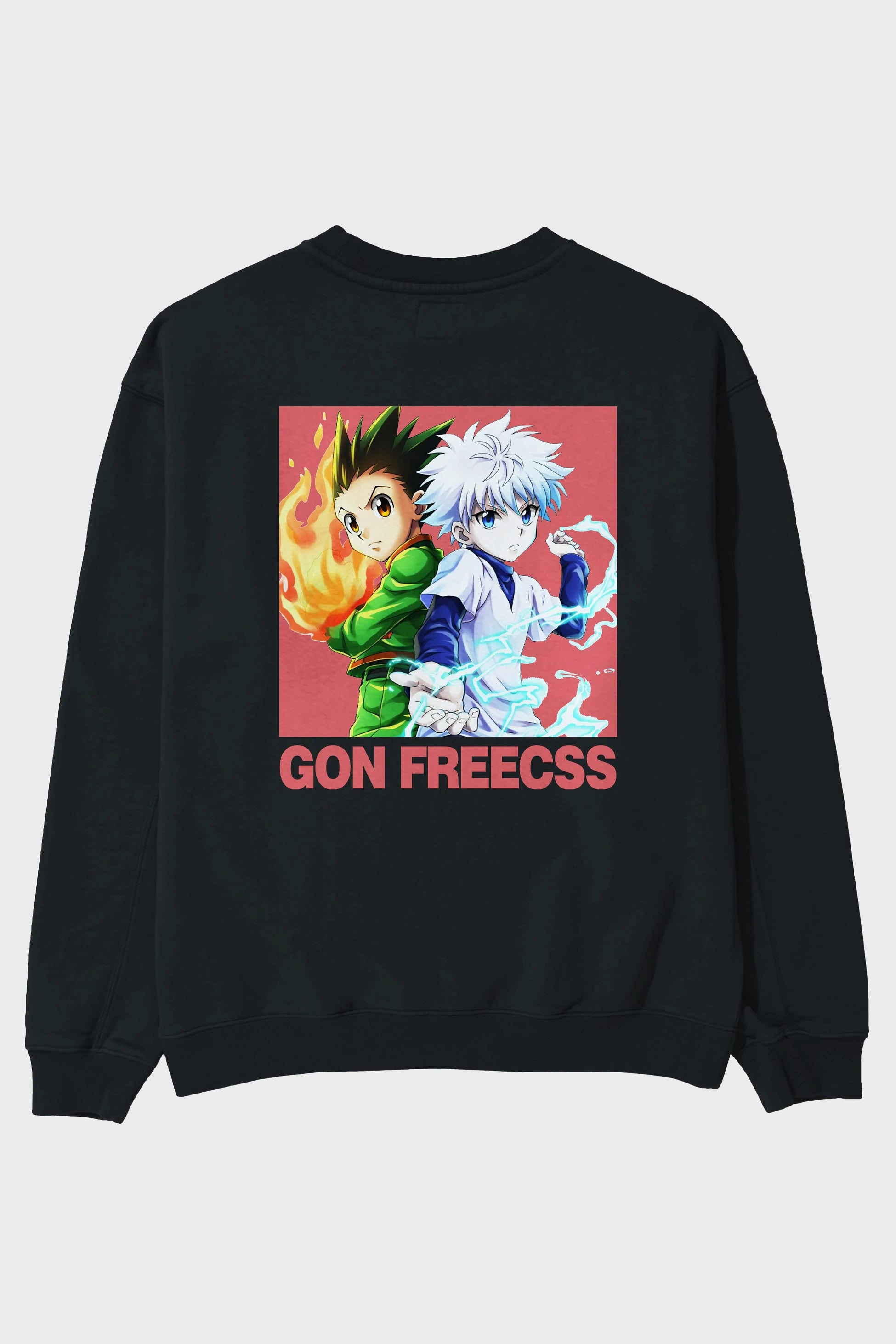 Gon Freecss HUNTER X HUNTER 4 Anime Arka Baskılı Oversize Sweatshirt Erkek Kadın Unisex