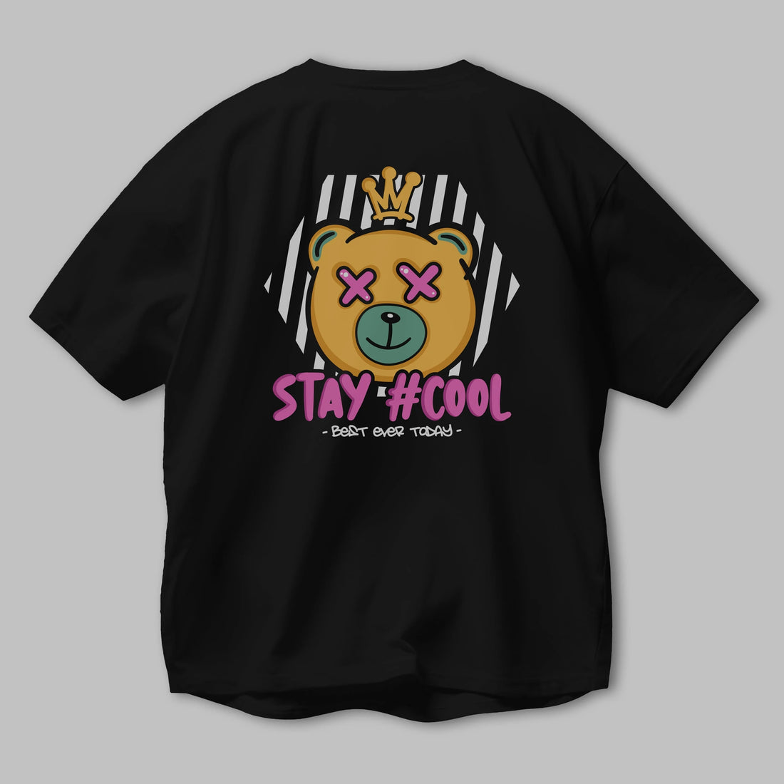 Stay Cool Bear Arka Baskılı Oversize t-shirt Erkek Kadın Unisex