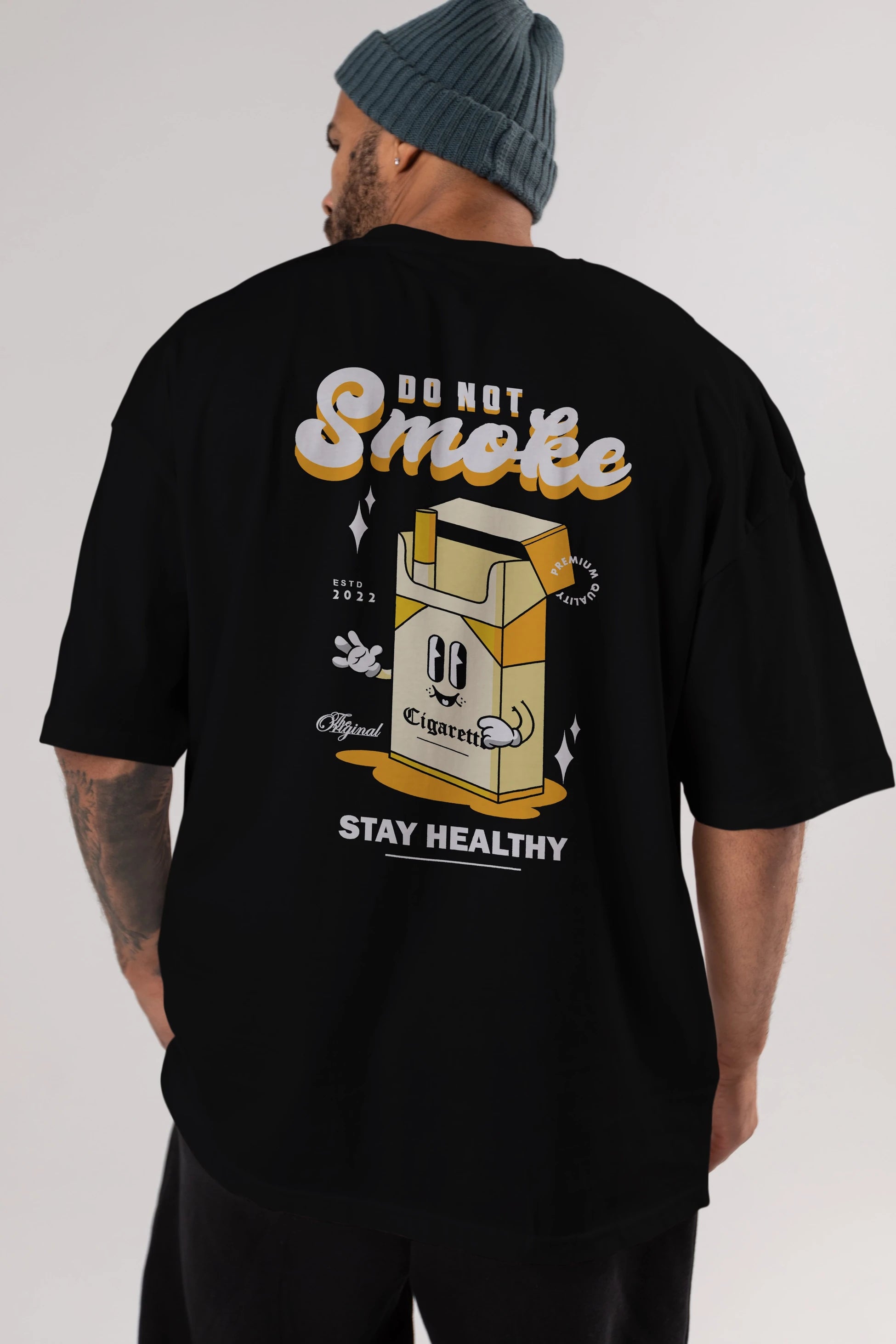 Do Not Smoke Arka Baskılı Oversize t-shirt Erkek Kadın Unisex