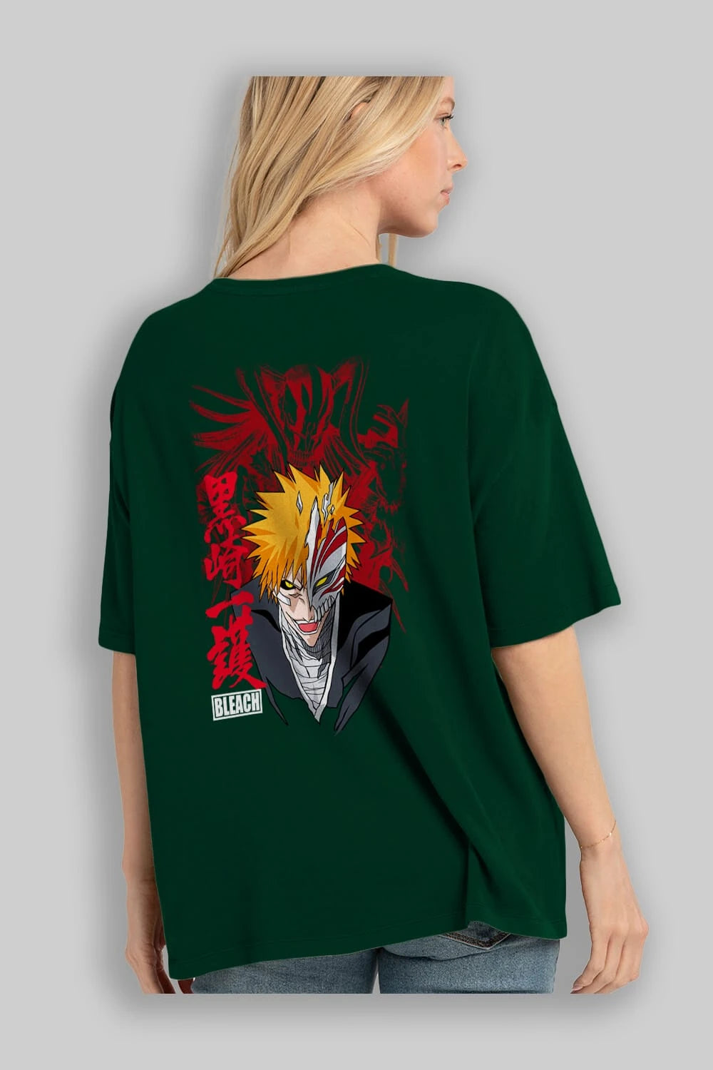 ICHIGO KUROSAKI VIZARD Anime Arka Baskılı Oversize t-shirt Erkek Kadın Unisex