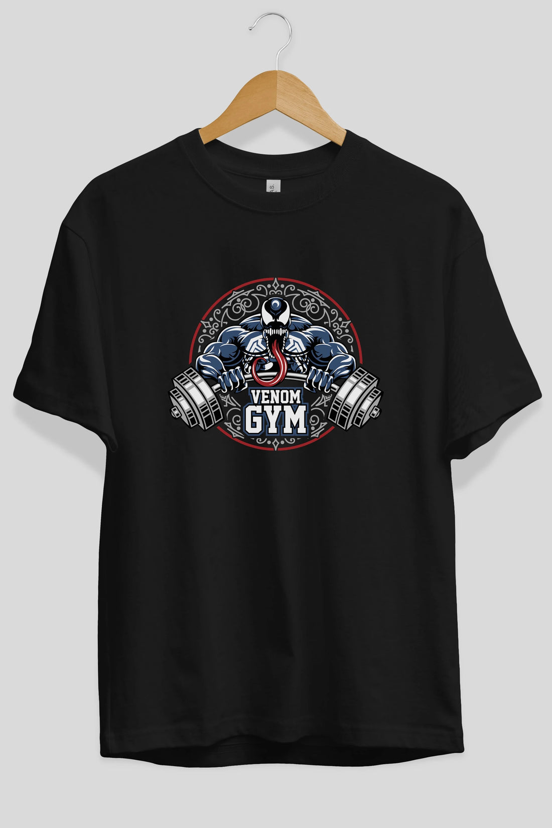 Venom GYM Ön Baskılı Oversize t-shirt Erkek Kadın Unisex %100 Pamuk Bisiklet Yaka tişort