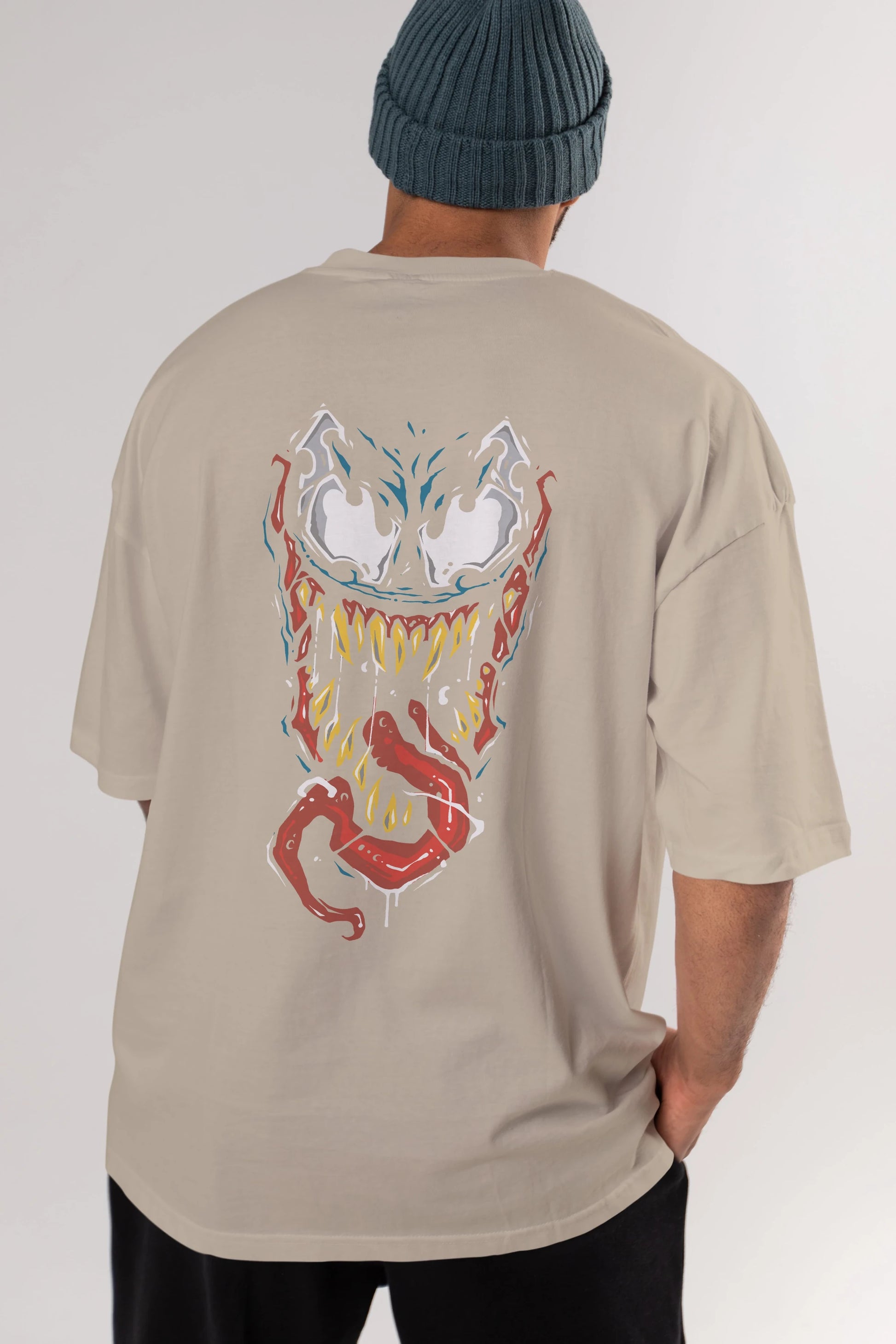 Venom (15) Arka Baskılı Oversize t-shirt Erkek Kadın Unisex %100 Pamuk Bisiklet Yaka tişort