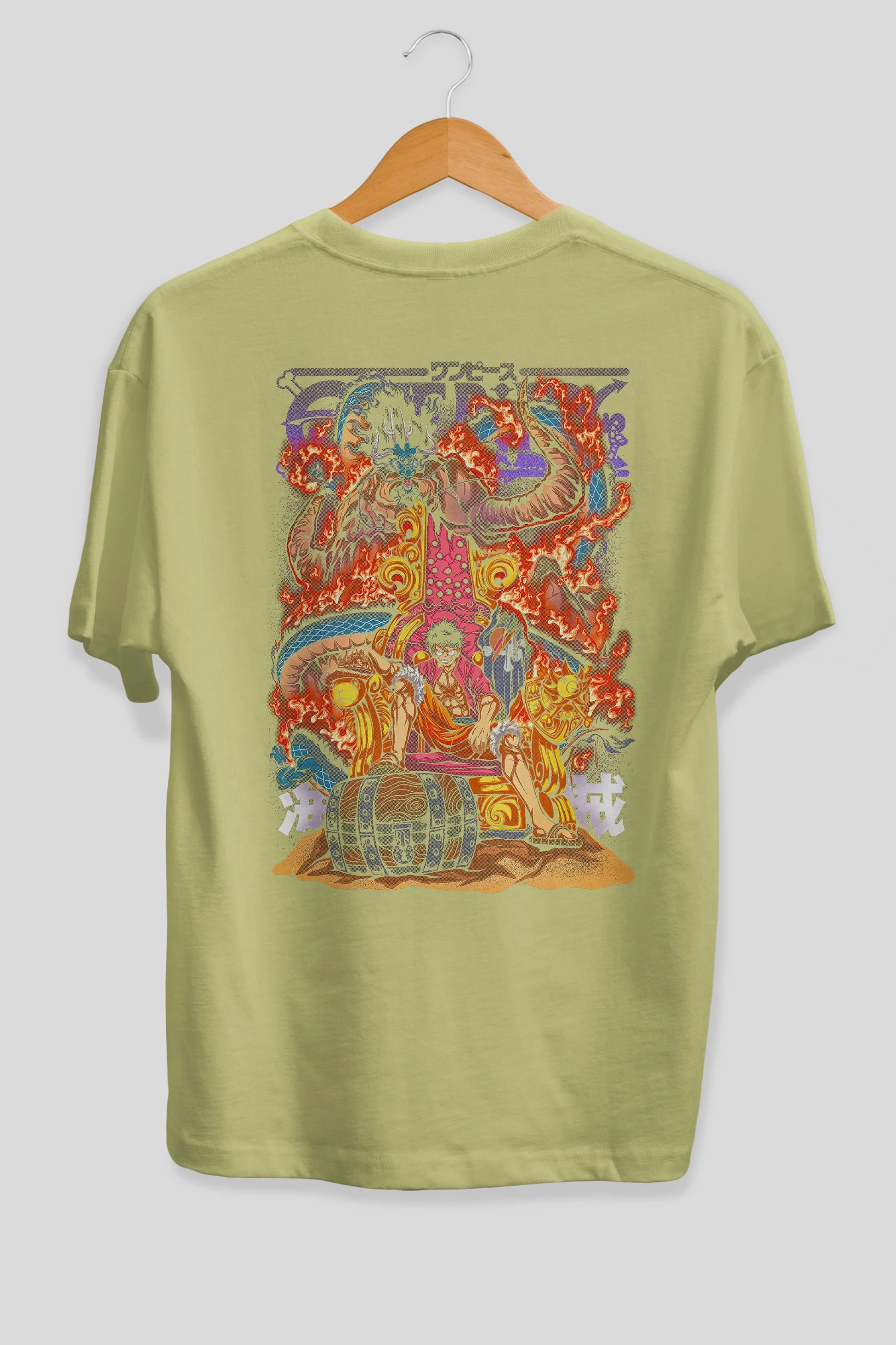 MONKEY D. LUFFY 1 Anime Arka Baskılı Oversize t-shirt Erkek Kadın Unisex