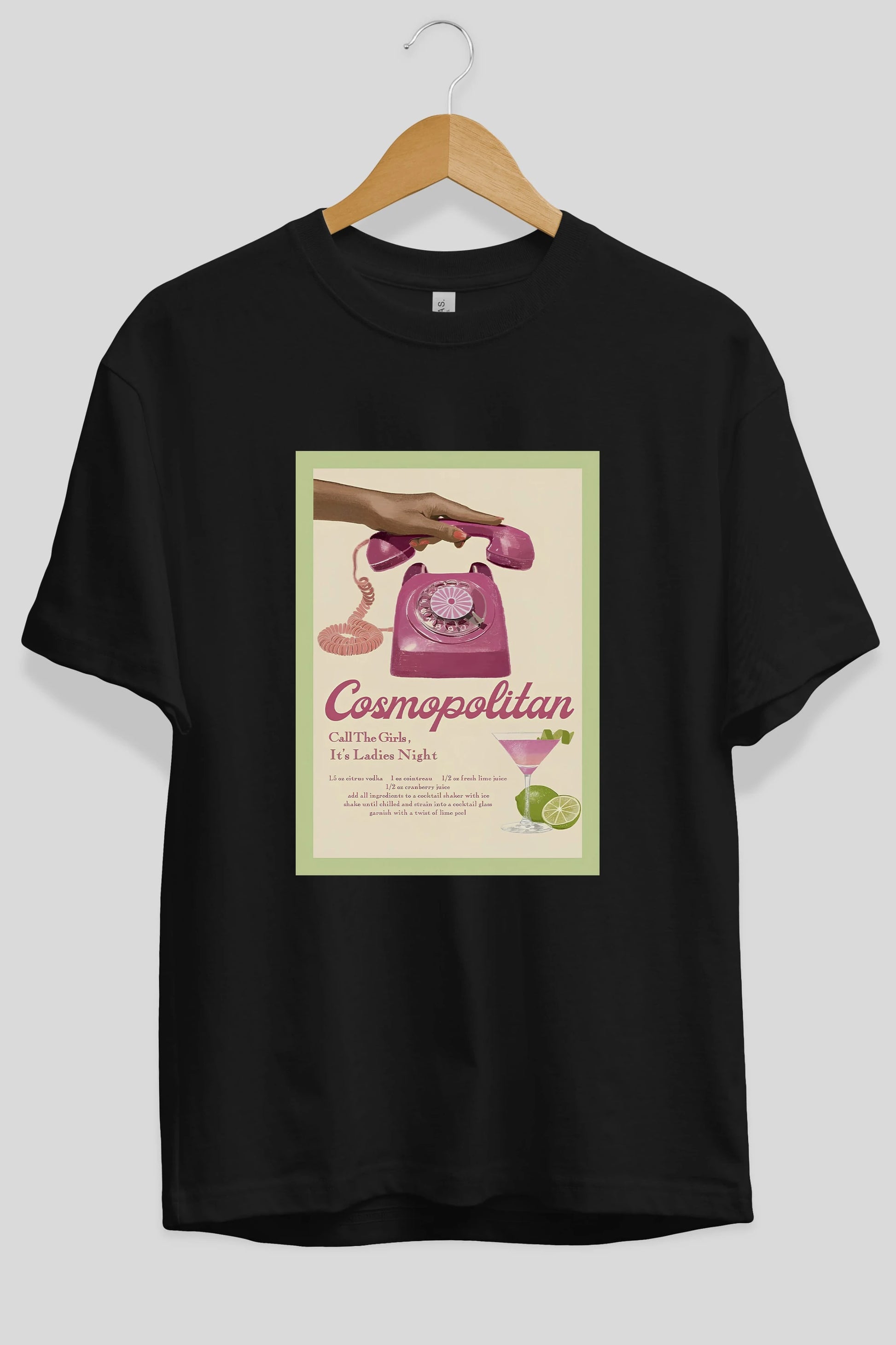 Cosmopolitan 5 Ön Baskılı Oversize t-shirt Erkek Kadın Unisex %100 Pamuk Bisiklet Yaka tişort