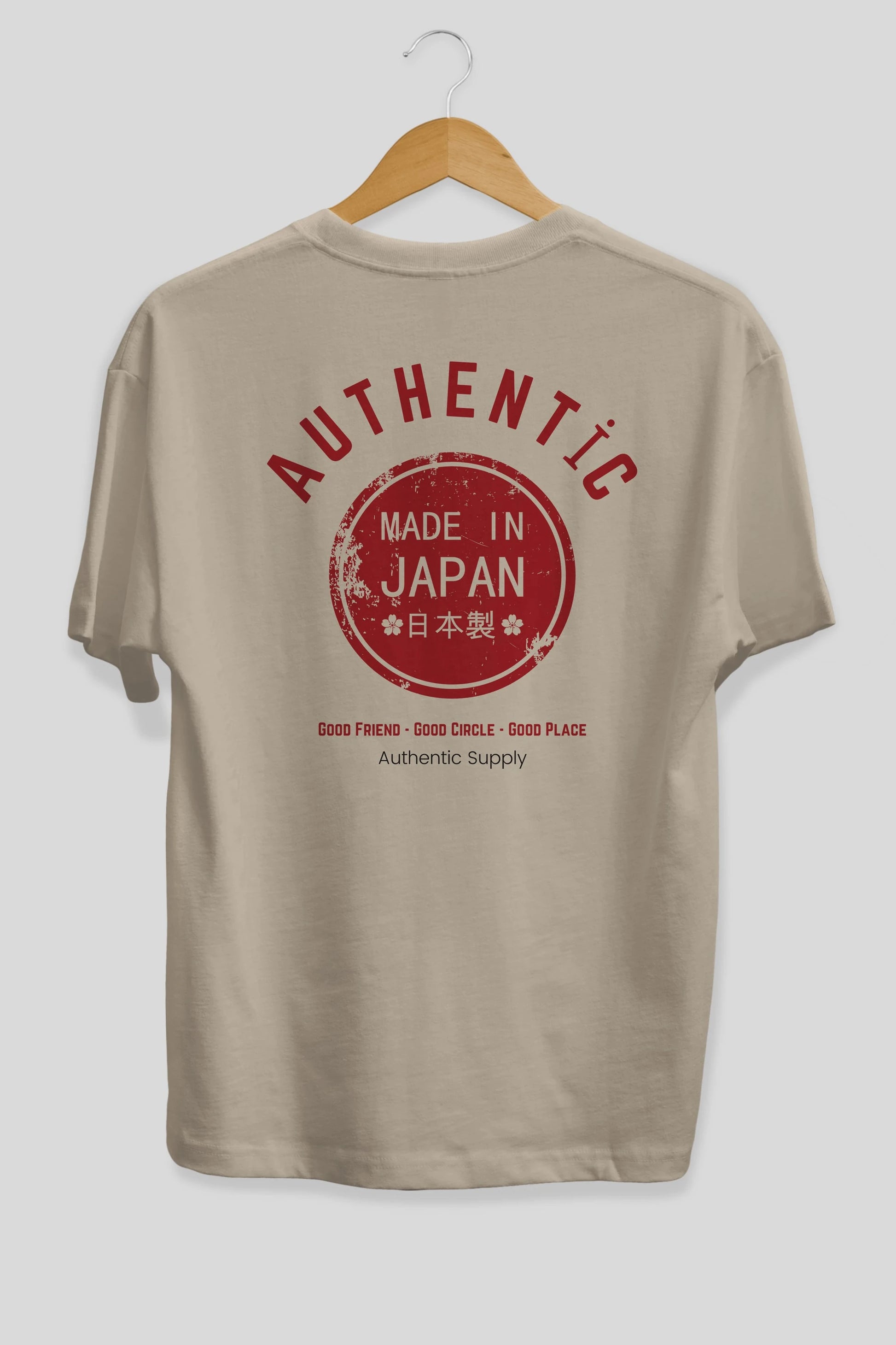 Authentic Japan Style Arka Baskılı Oversize t-shirt Erkek Kadın Unisex
