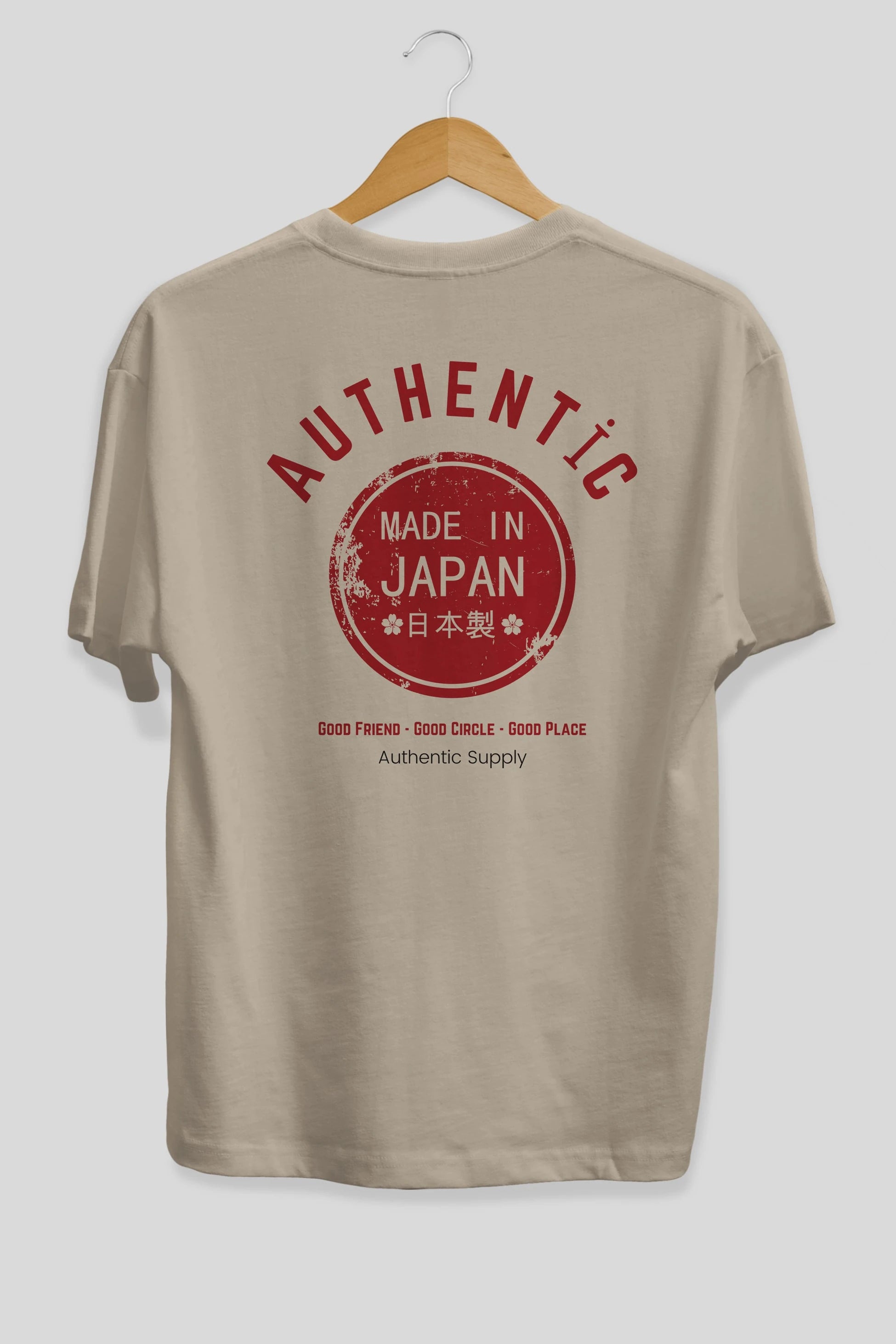 Authentic Japan Style Arka Baskılı Oversize t-shirt Erkek Kadın Unisex